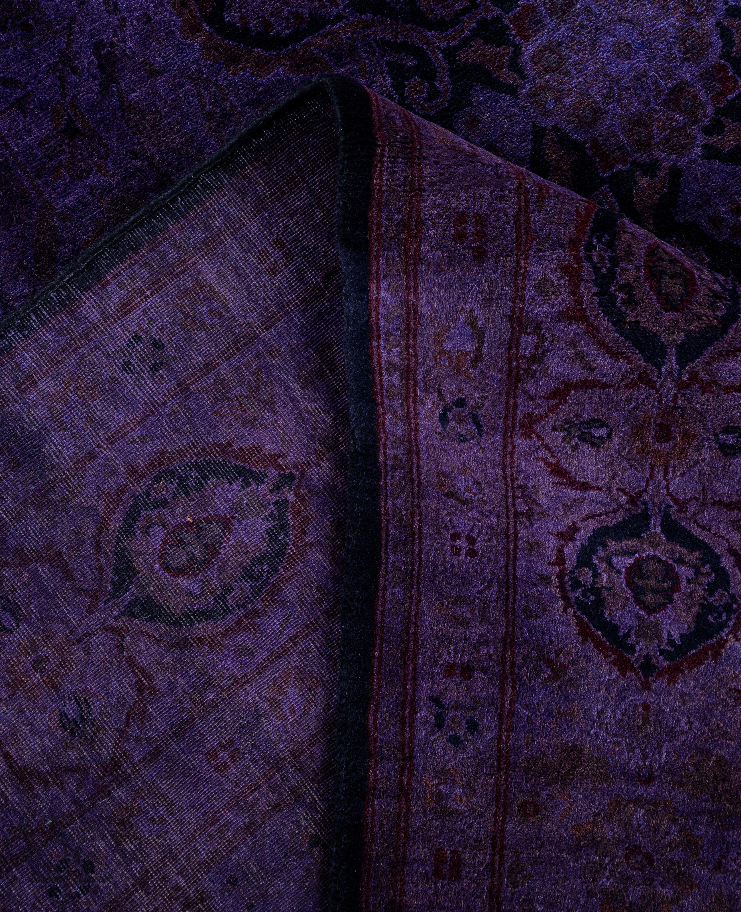 Overdyed One-of-a-Kind Wolle lila Bereich Teppich 6' 0