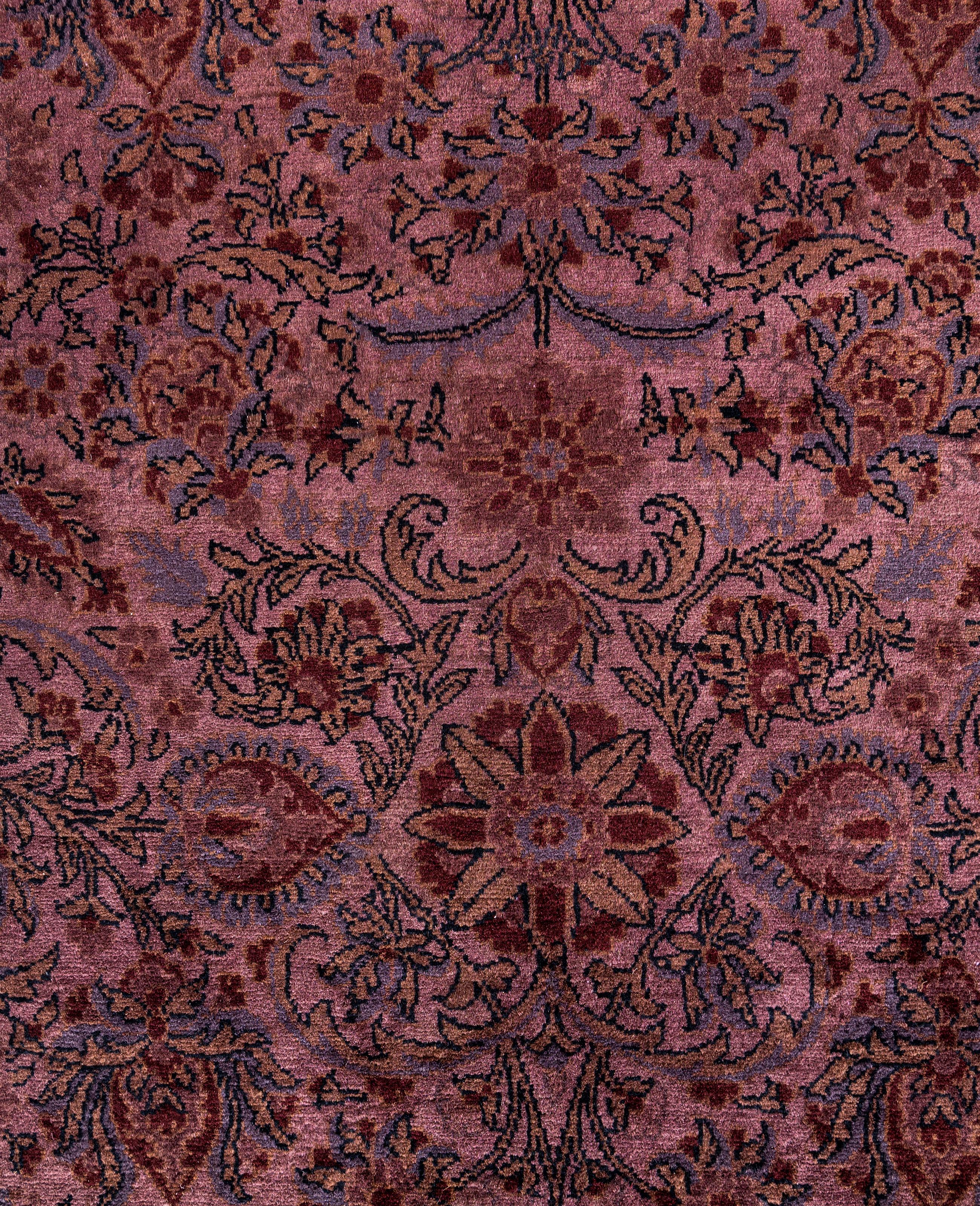 Alfombra de lana Overdyed Única en su género Púrpura 6' 1