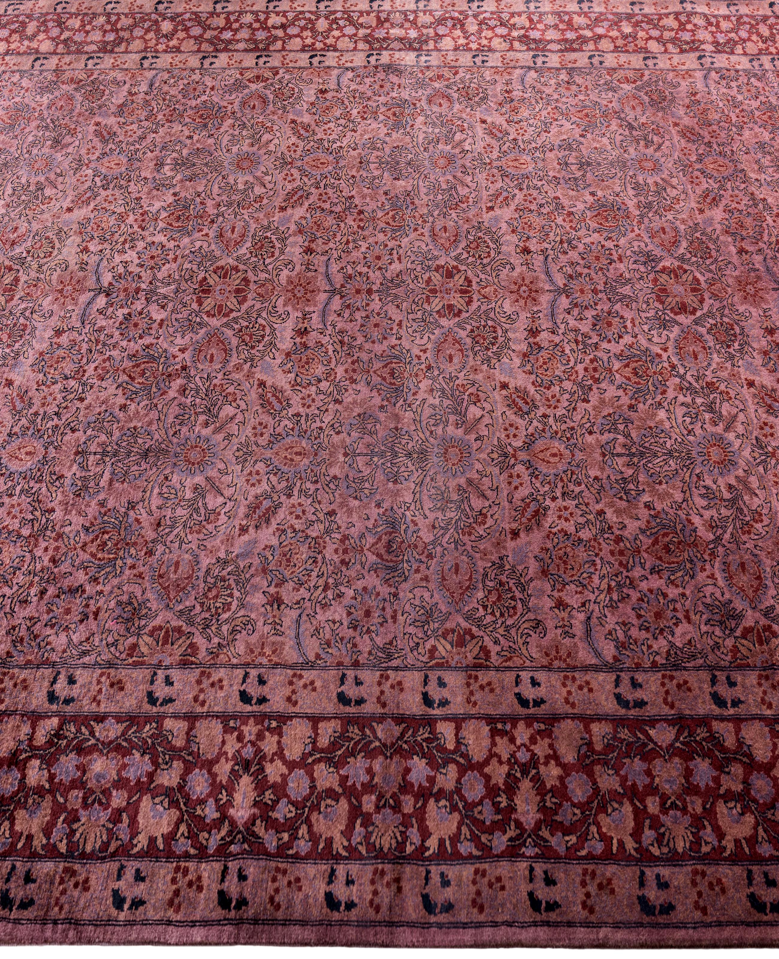 Alfombra de lana Overdyed Única en su género Púrpura 6' 1