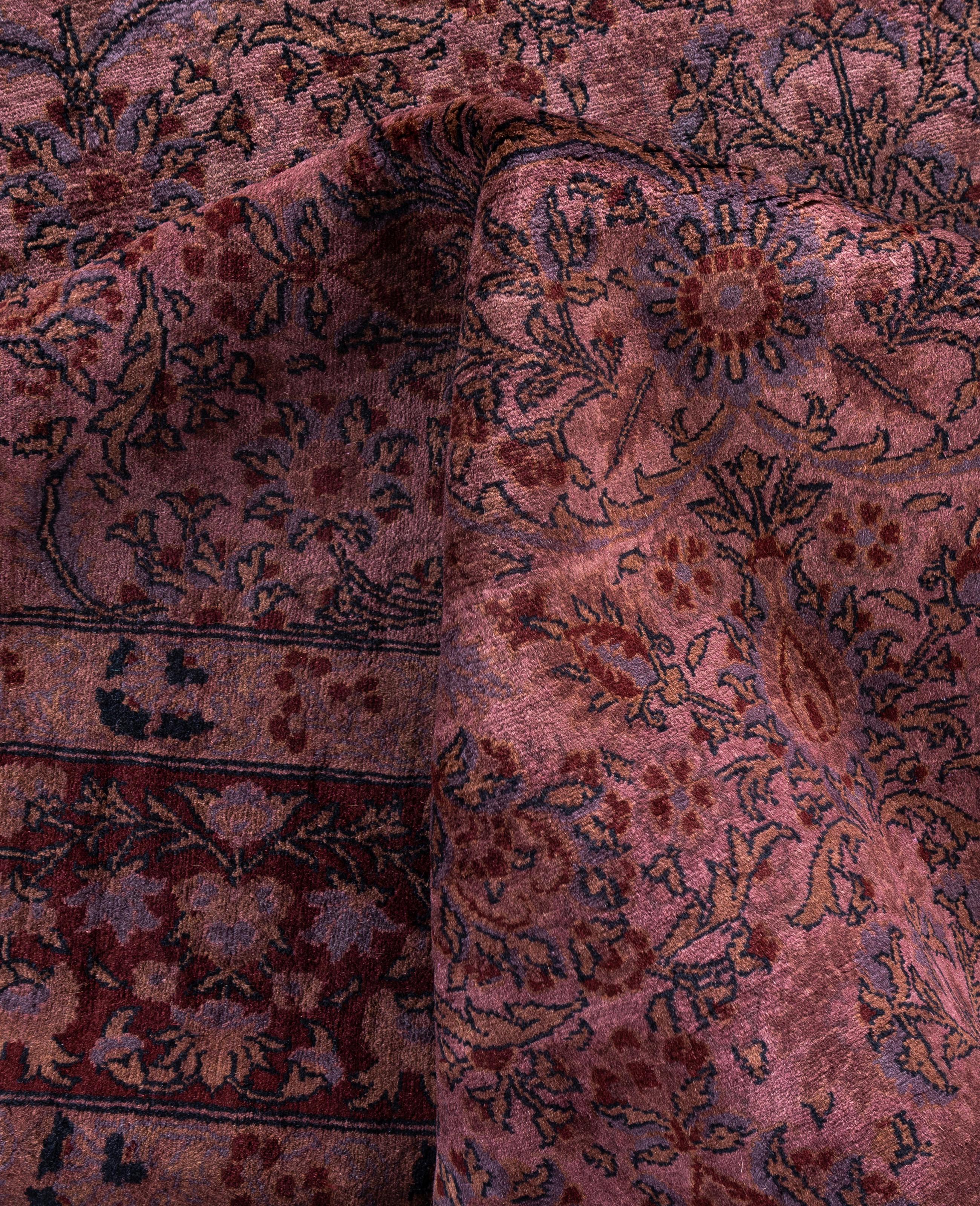 Alfombra de lana Overdyed Única en su género Púrpura 6' 1