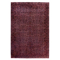 Alfombra de lana Overdyed Única en su género Púrpura 6' 1" x 9' 0"