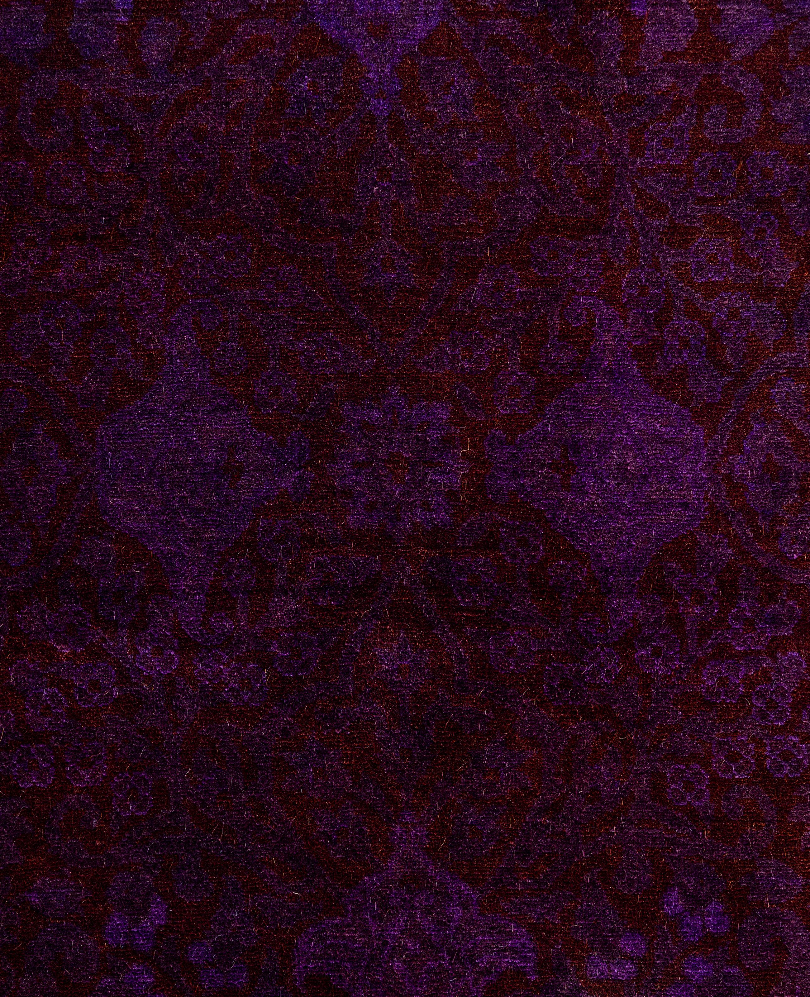 Alfombra de lana Overdyed Única en su género Púrpura 6' 1