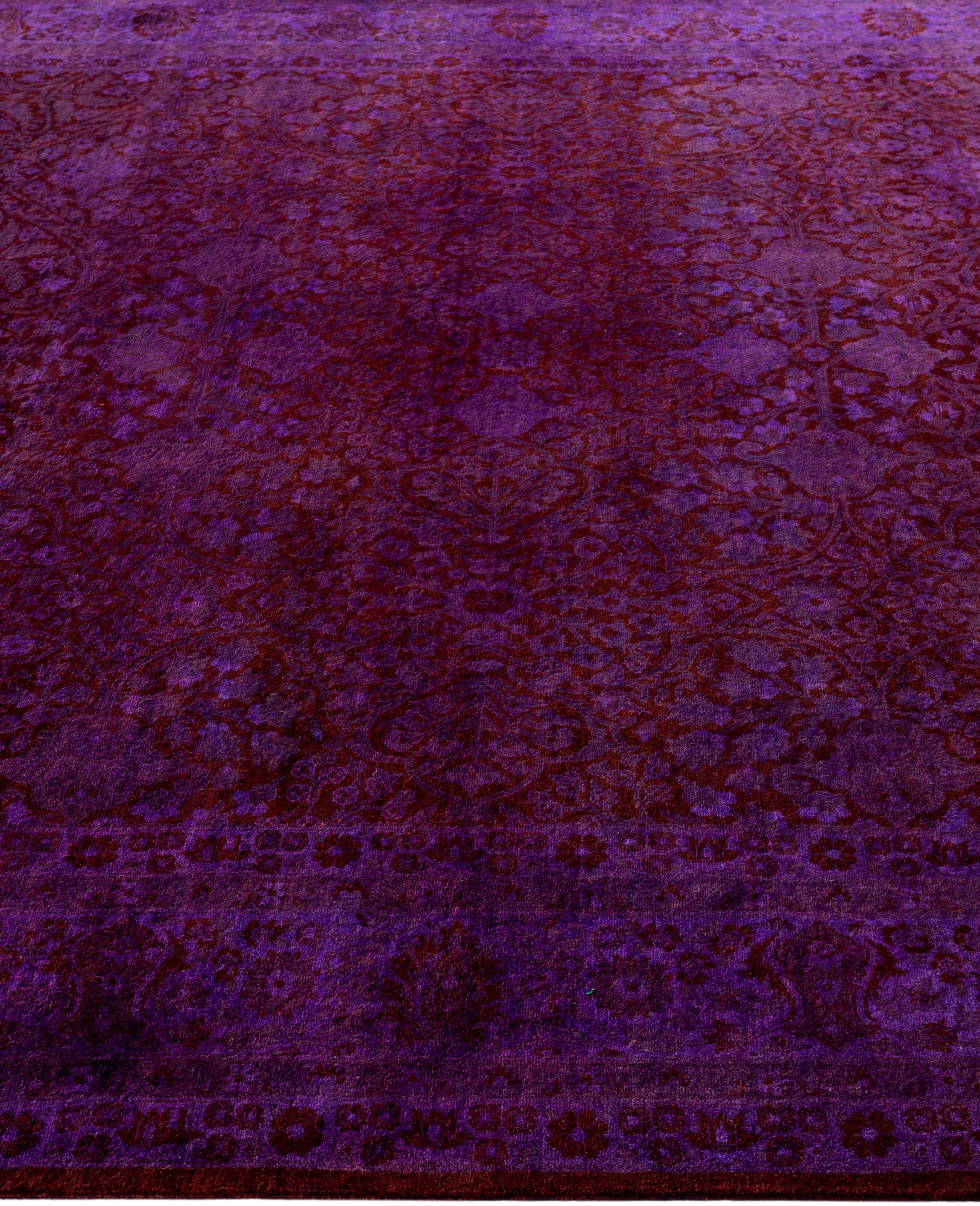 Alfombra de lana Overdyed Única en su género Púrpura 6' 1