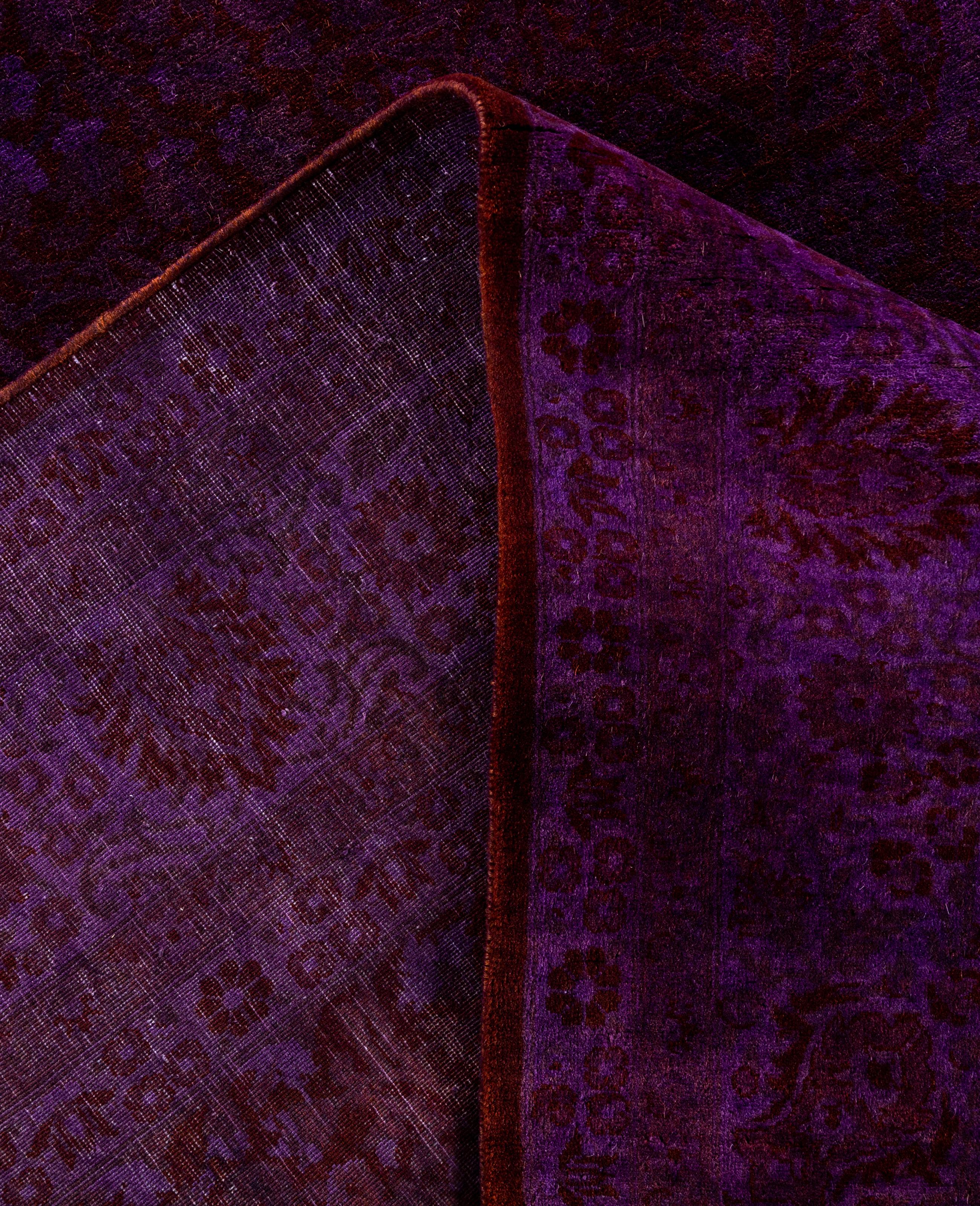 Alfombra de lana Overdyed Única en su género Púrpura 6' 1