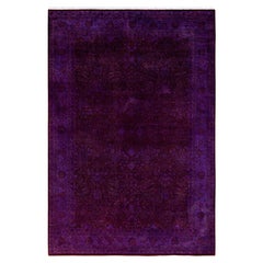 Alfombra de lana Overdyed Única en su género Púrpura 6' 1" x 9' 1"