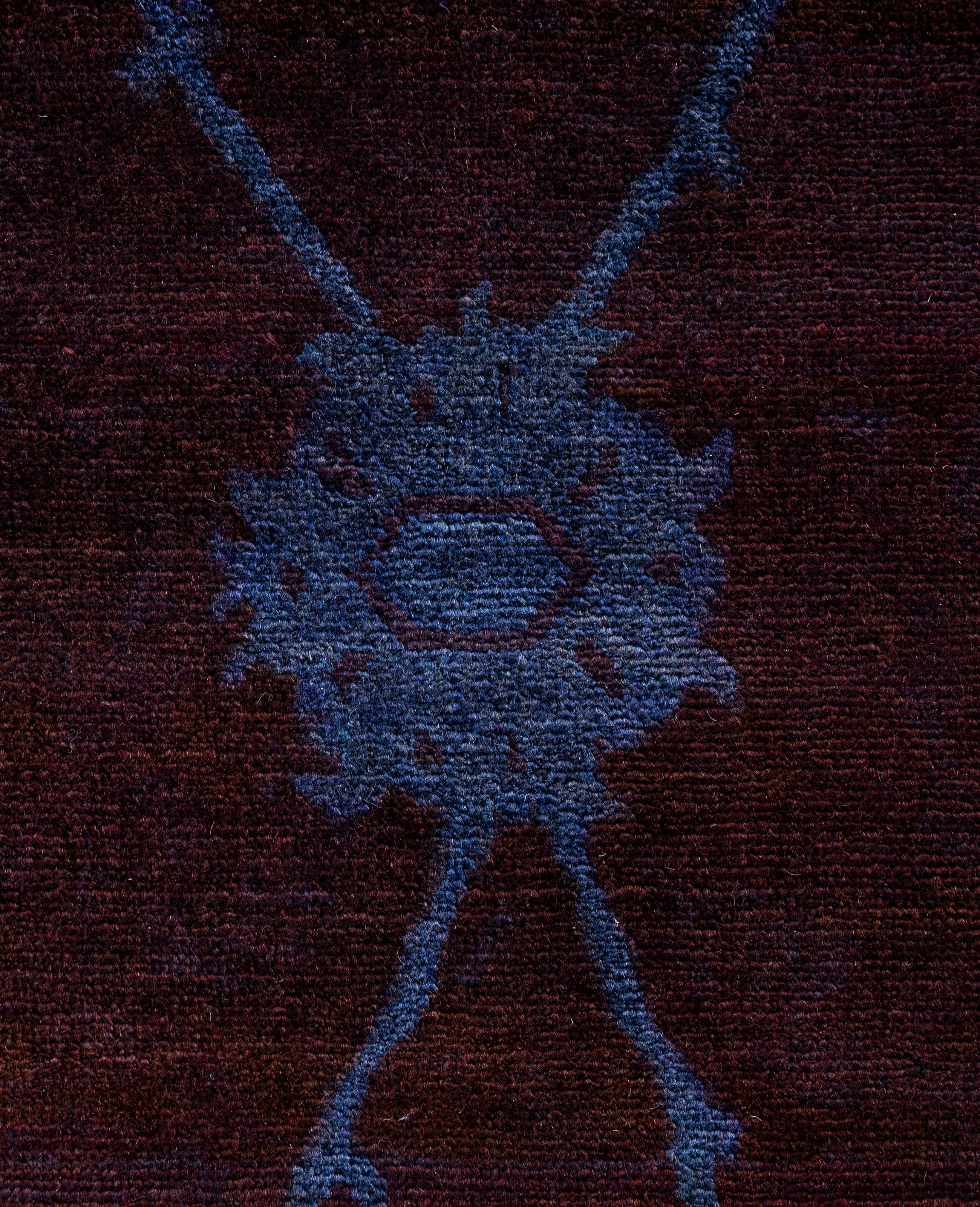 Alfombra de lana Overdyed Única en su género Púrpura 6' 1