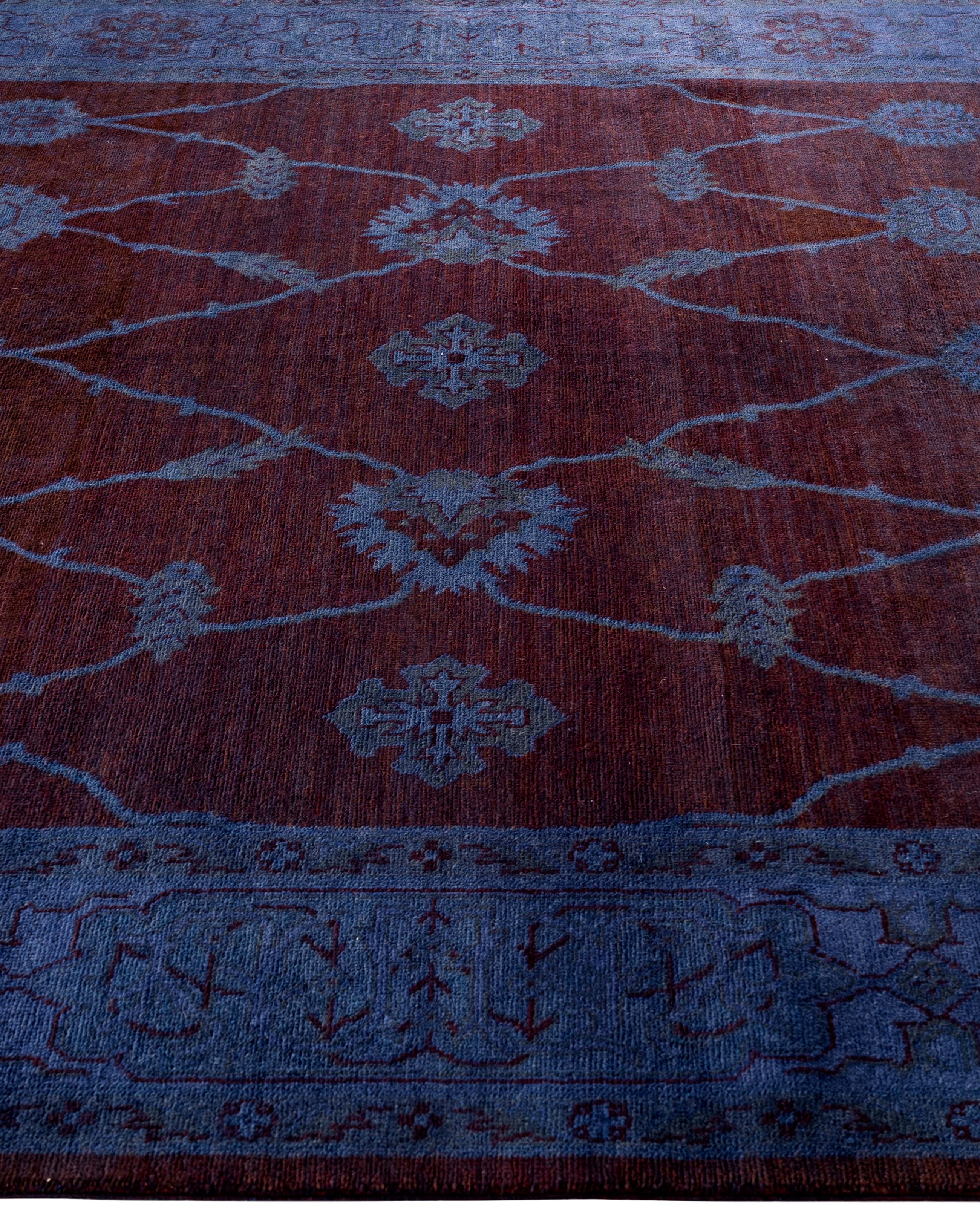 Alfombra de lana Overdyed Única en su género Púrpura 6' 1