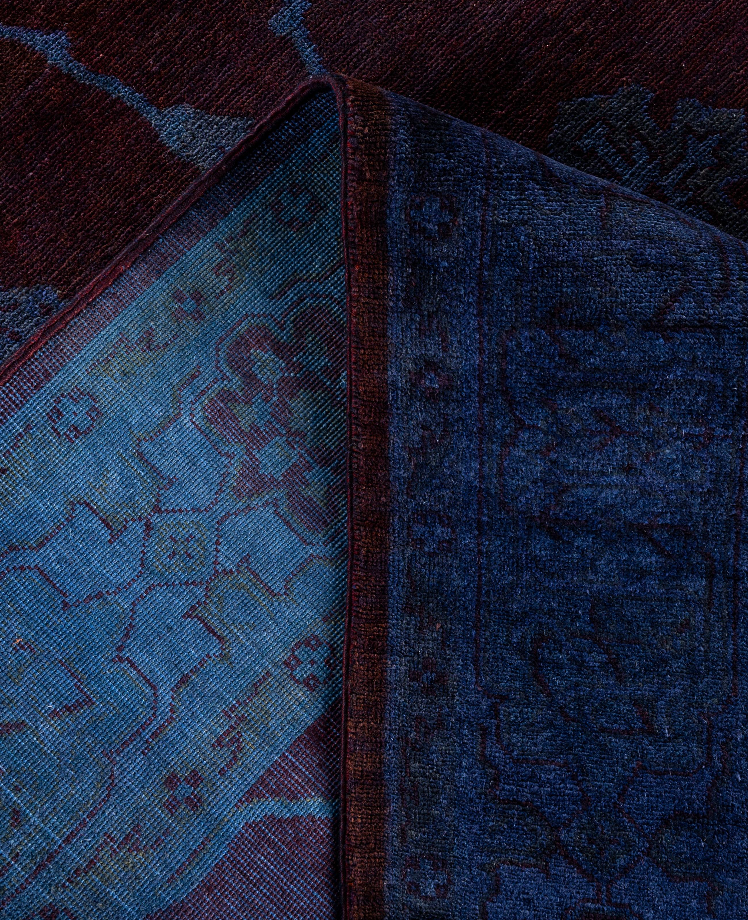 Alfombra de lana Overdyed Única en su género Púrpura 6' 1