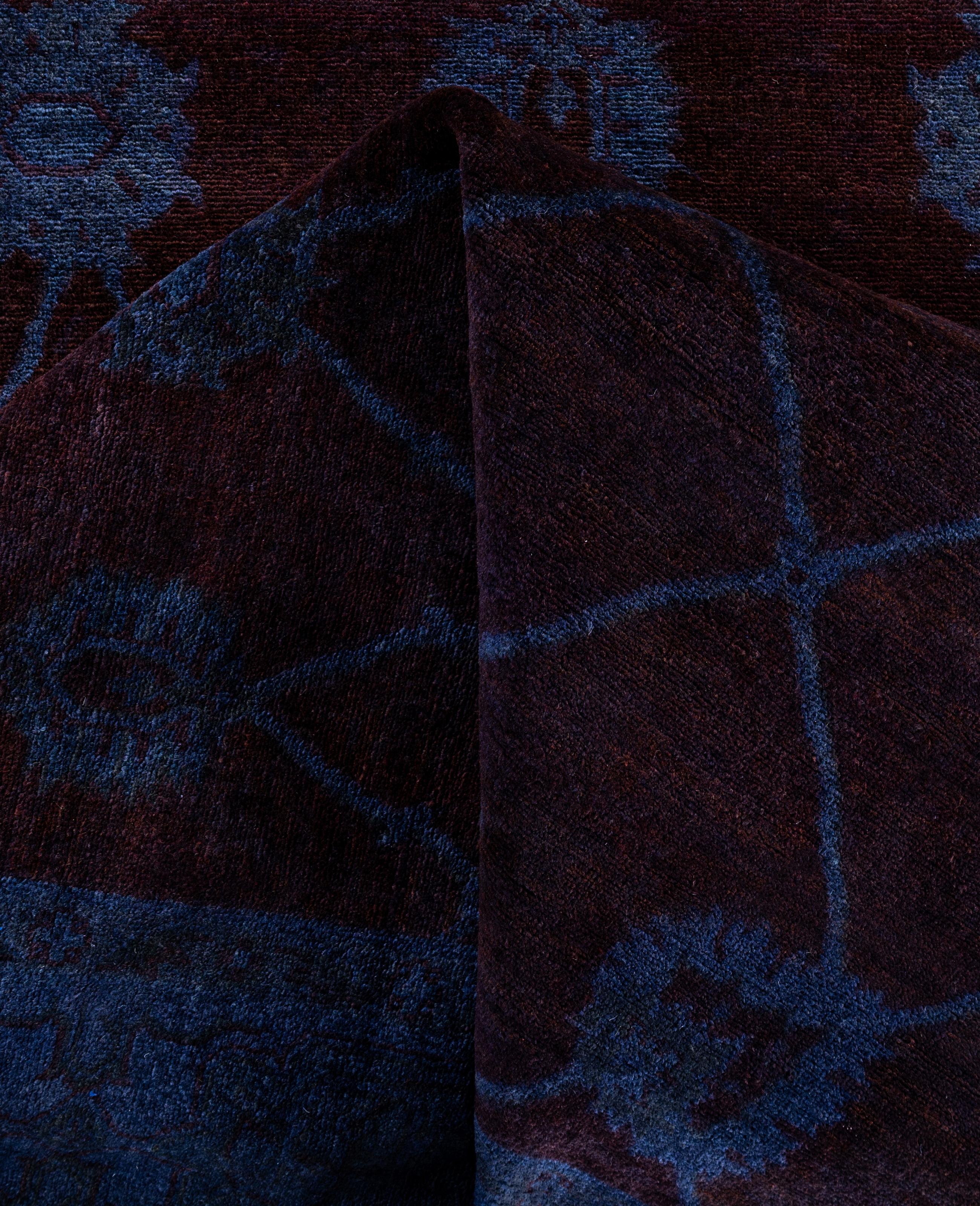 Alfombra de lana Overdyed Única en su género Púrpura 6' 1