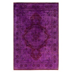 Tappeto Overdyed One-of-a-Kind Wool Purple Area Rug 6' 2" x 9' 3"