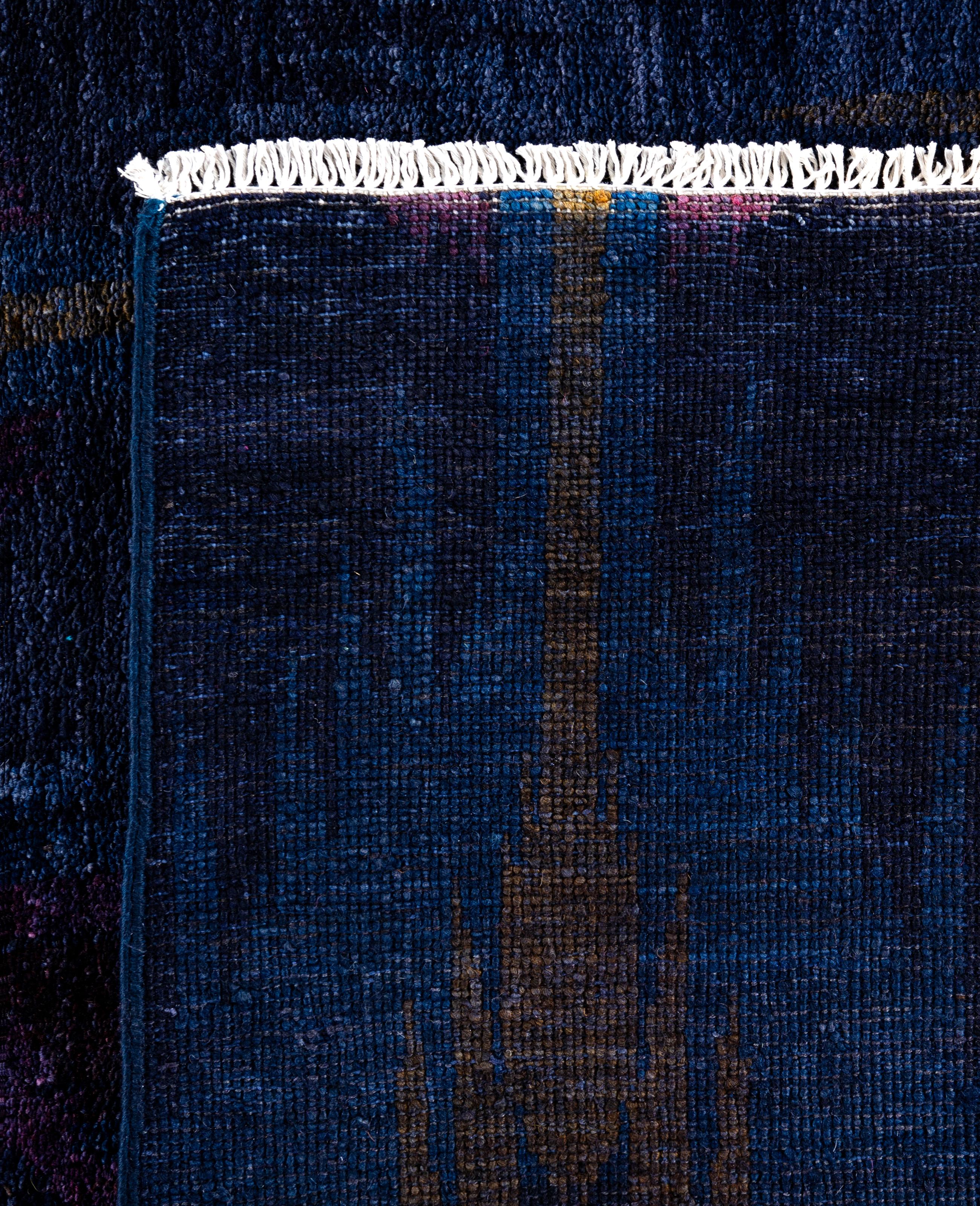 Tapis de sol en laine surteint unique en son genre pourpre 7' 10
