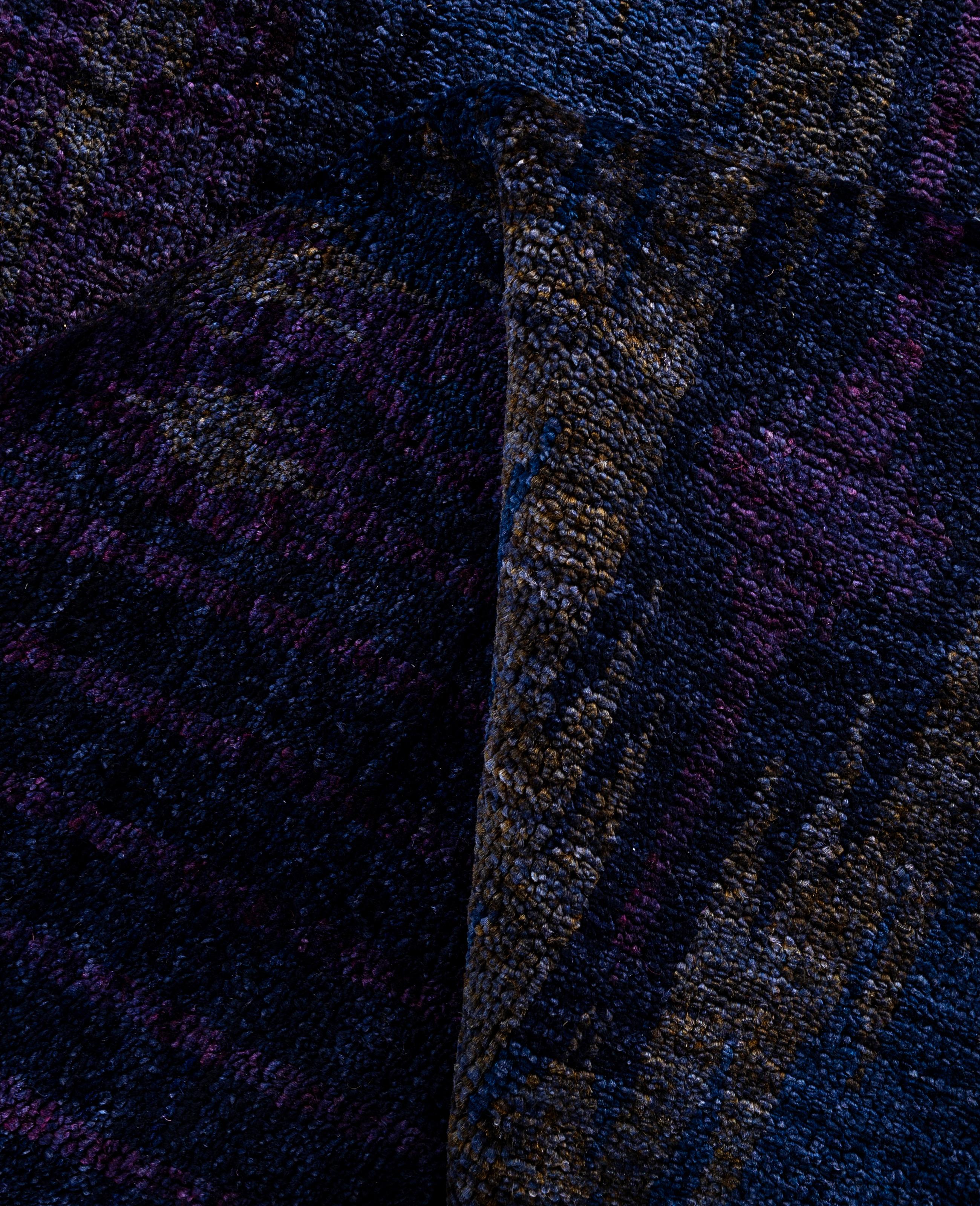 Laine Tapis de sol en laine surteint unique en son genre pourpre 7' 10