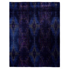 Tapis de sol en laine surteint unique en son genre pourpre 7' 10" x 10' 3"
