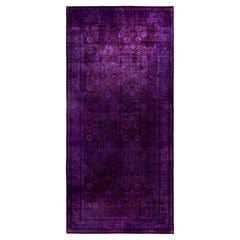 Overdyed One-of-a-Kind Wool Purple Area Rug 8' 1" x 17' 4"