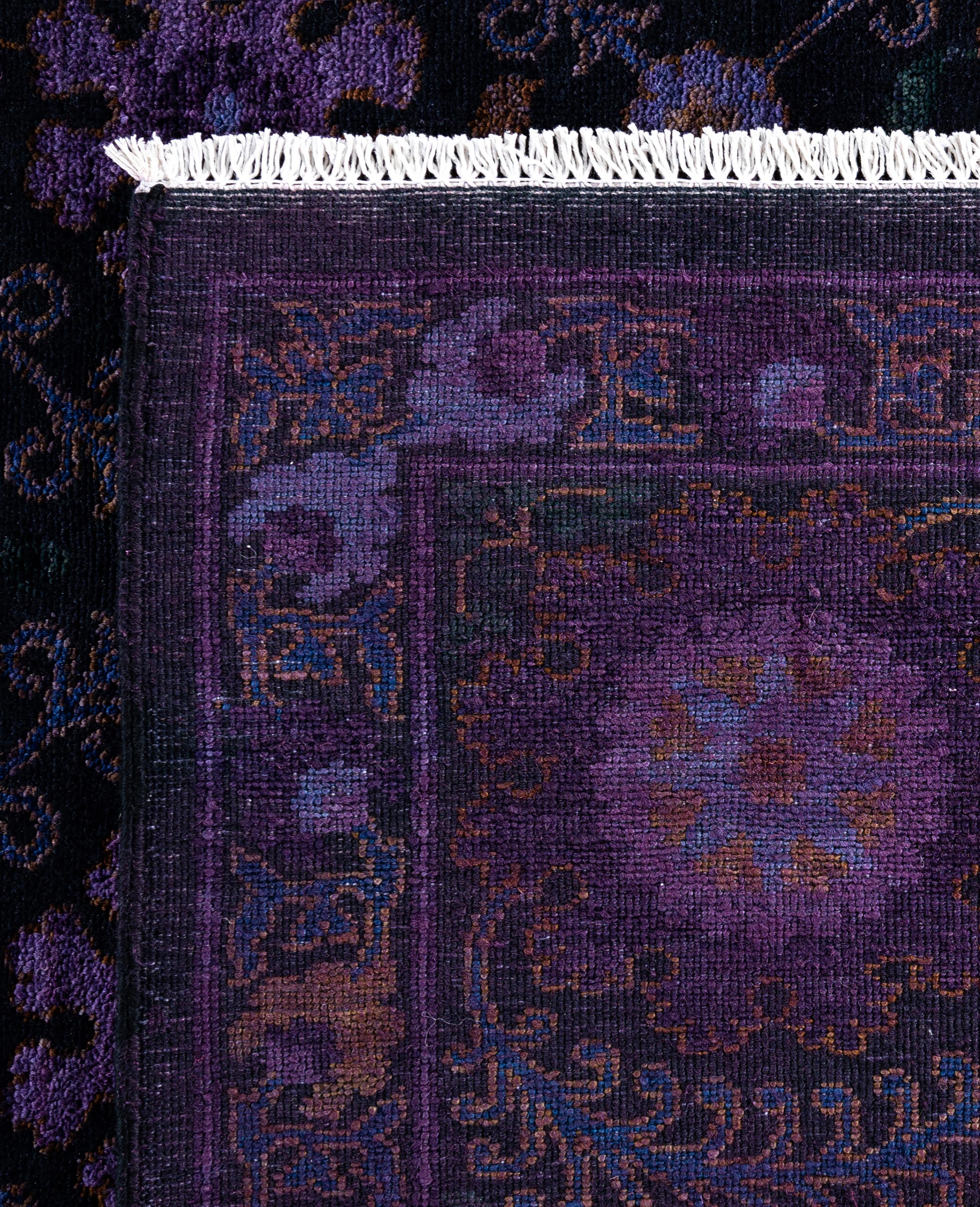 Tappeto Overdyed One-of-a-Kind Wool Purple Area Rug 8' 3