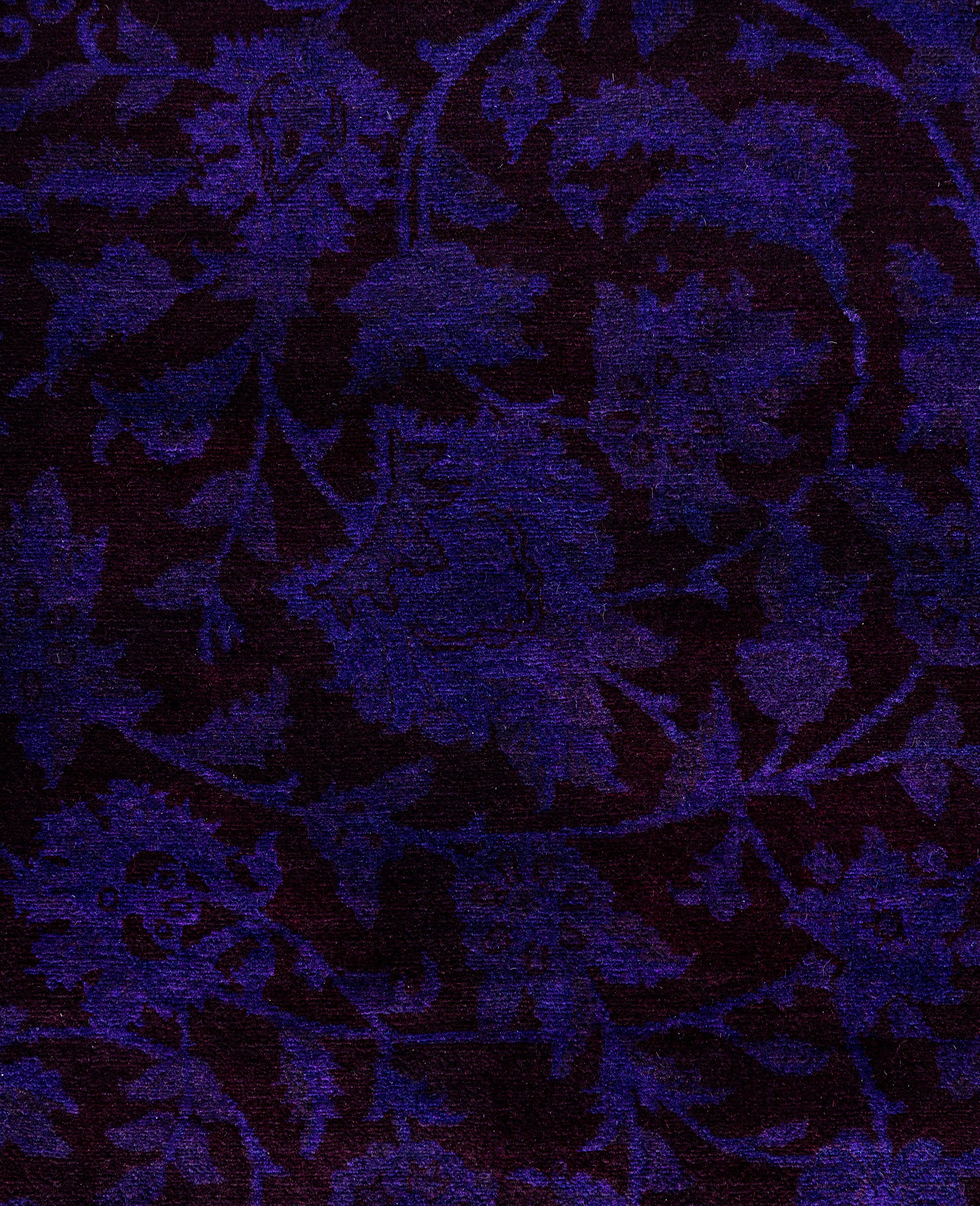 Alfombra de lana Overdyed Única en su género Morado 8' 3
