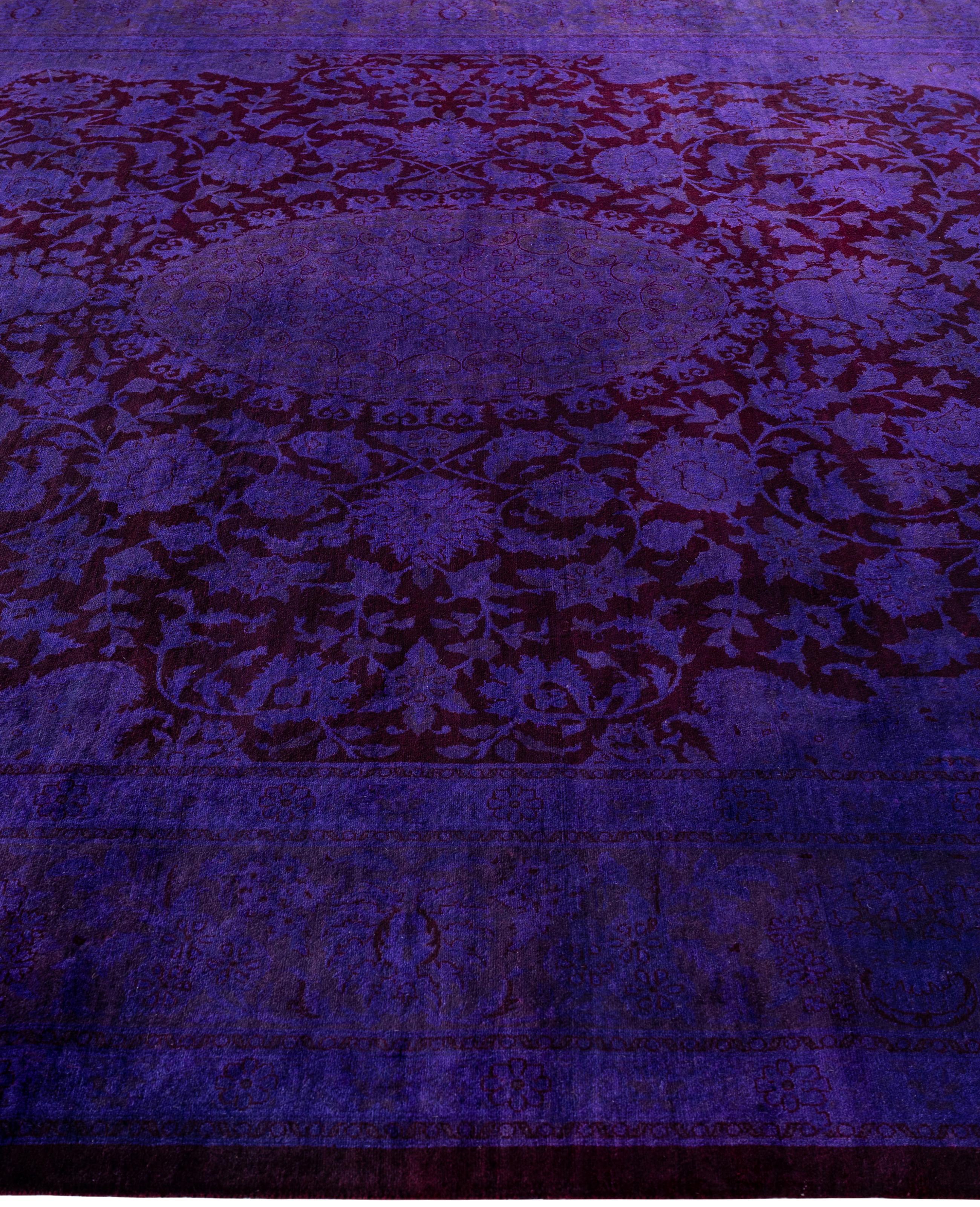 Alfombra de lana Overdyed Única en su género Morado 8' 3