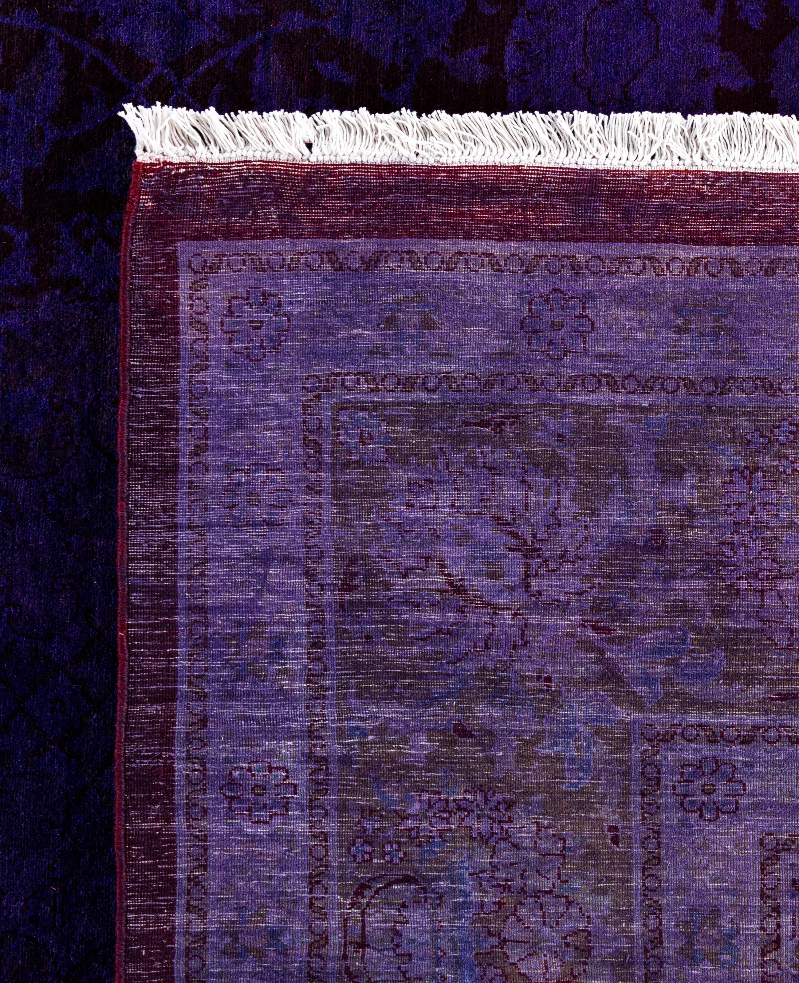 Alfombra de lana Overdyed Única en su género Morado 8' 3