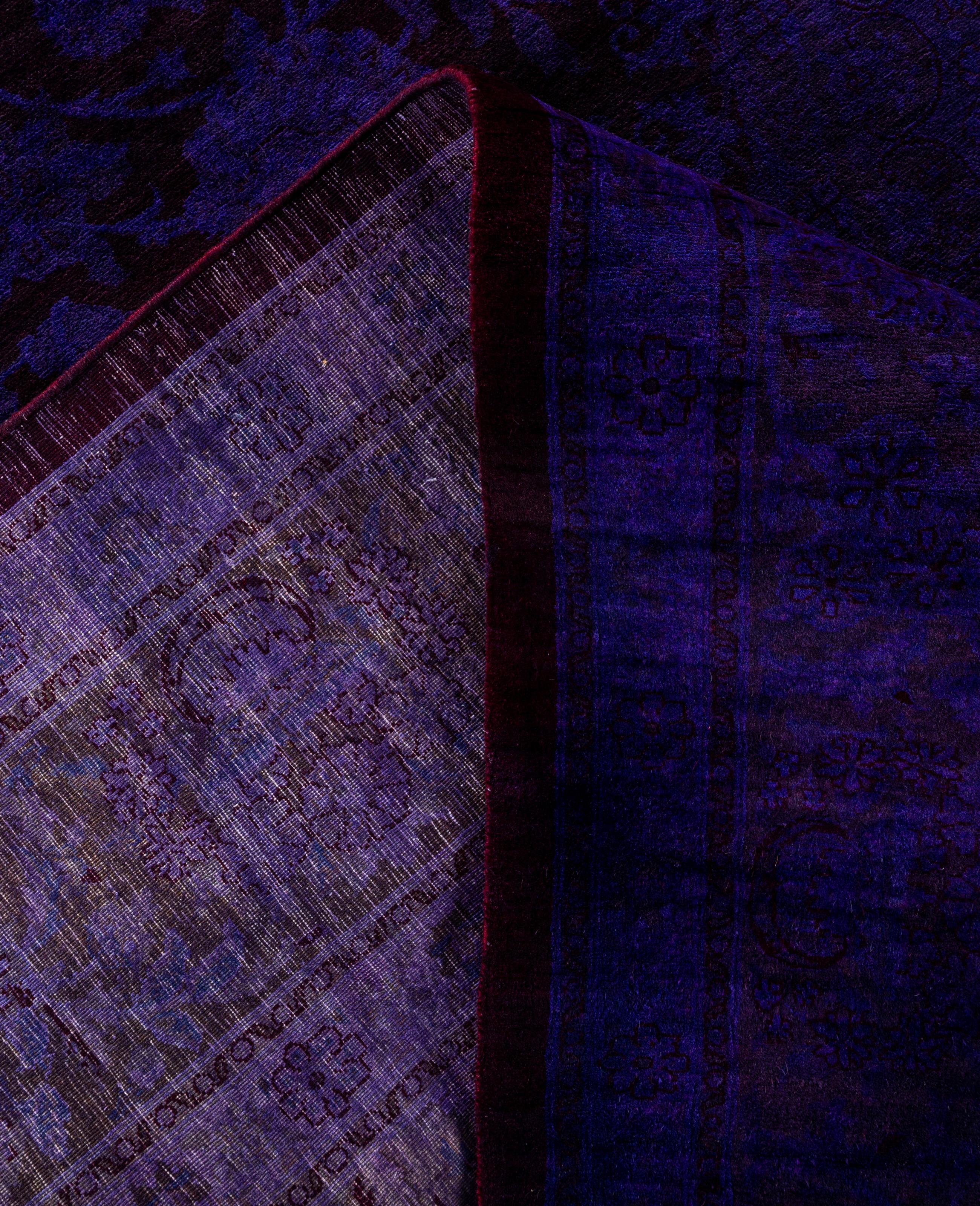 Alfombra de lana Overdyed Única en su género Morado 8' 3