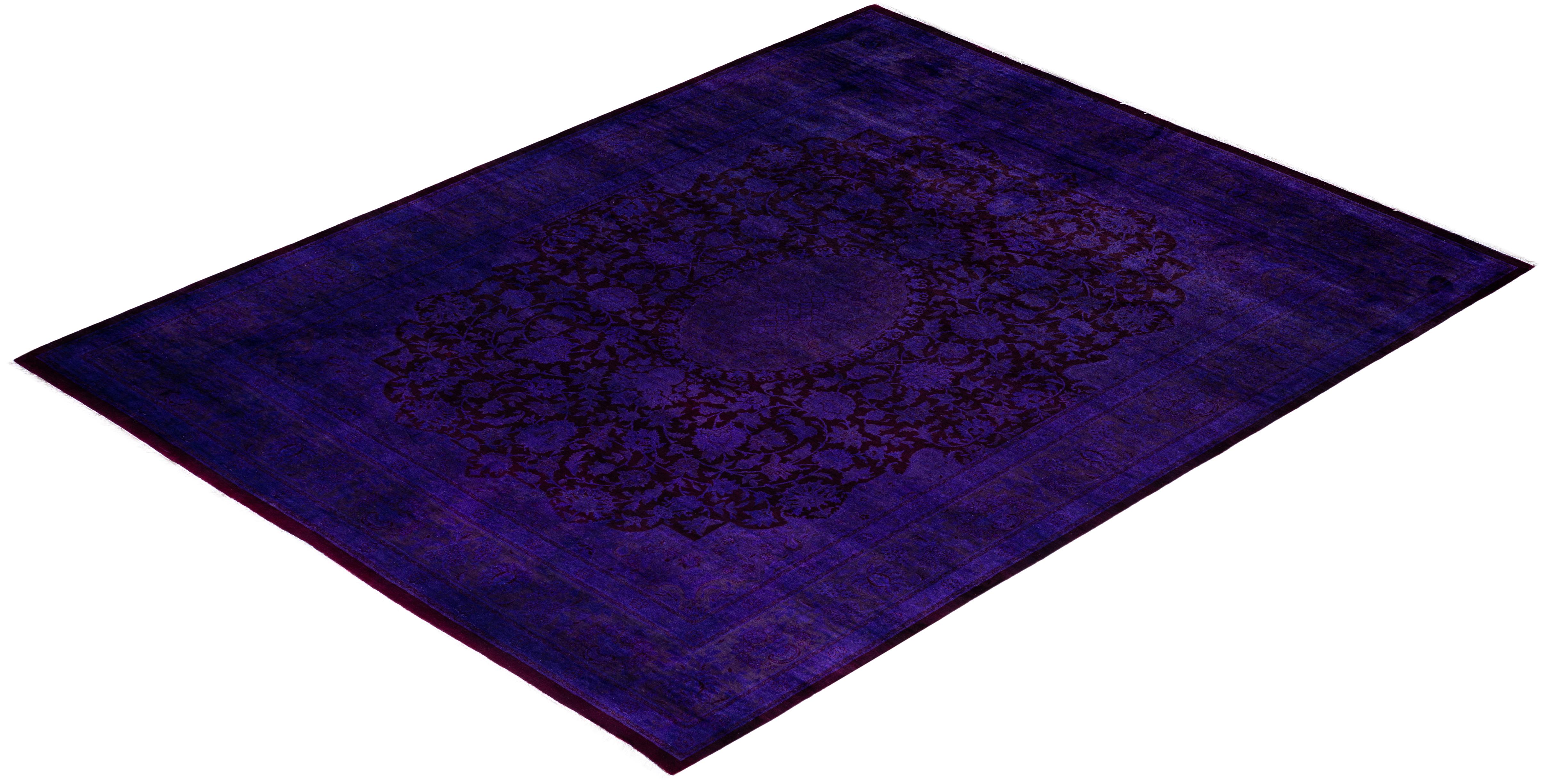 Alfombra de lana Overdyed Única en su género Morado 8' 3
