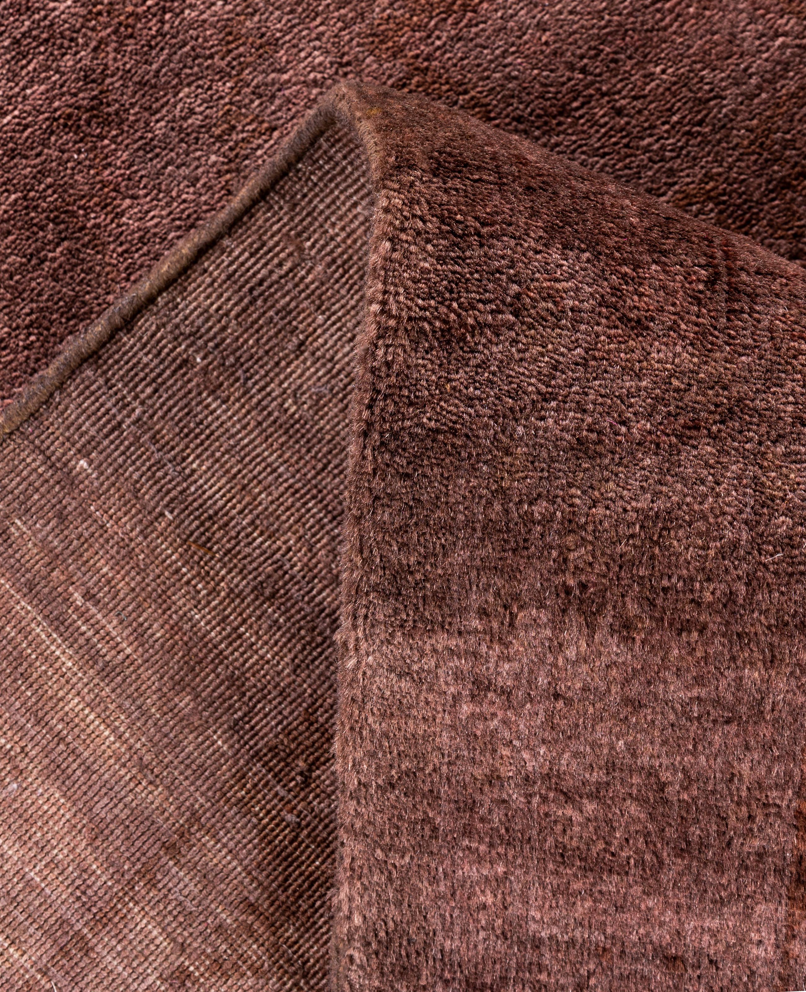 XXI secolo e contemporaneo Tappeto per l'area viola in lana Overdyed One of a-Kind 9' 1