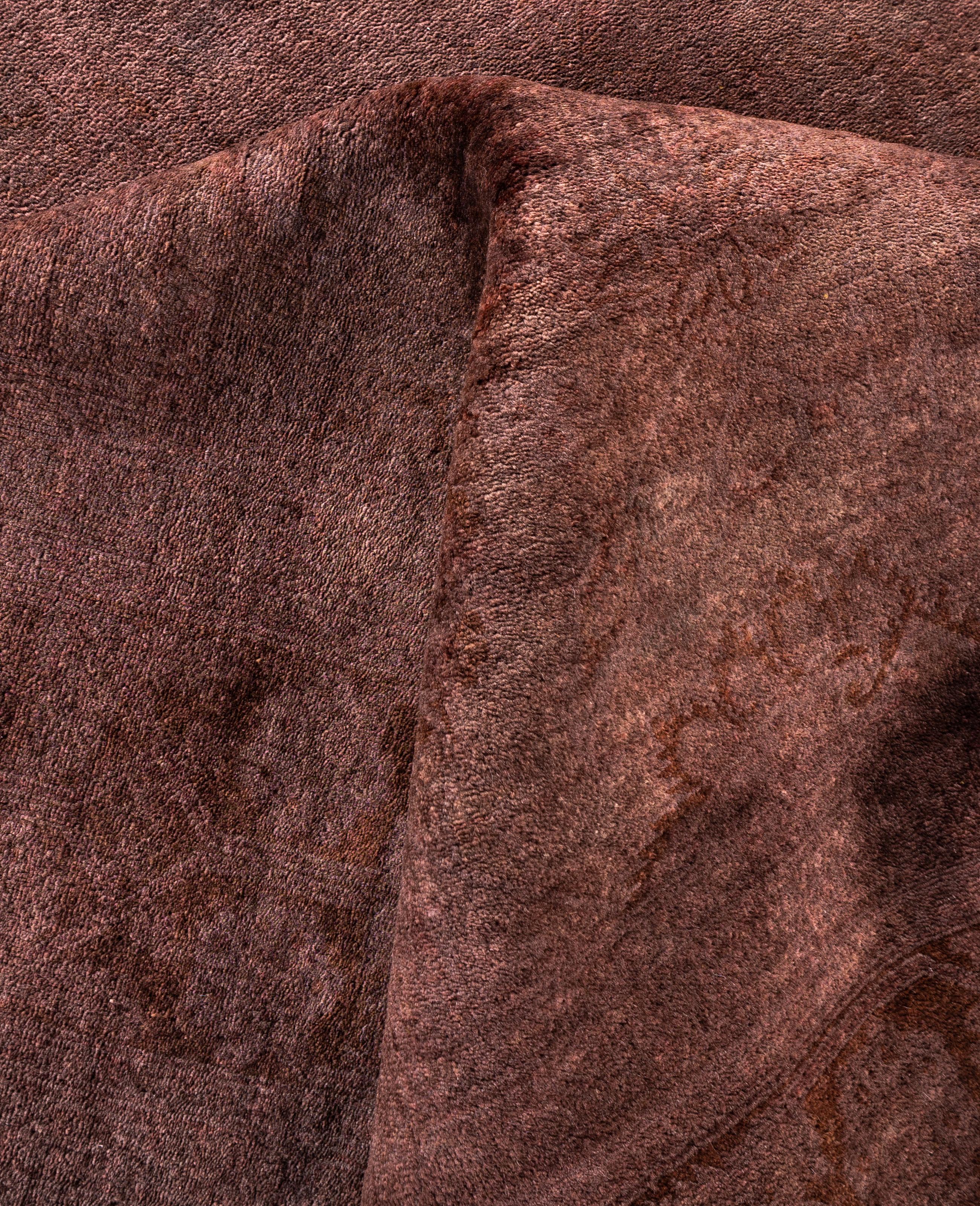 Lana Tappeto per l'area viola in lana Overdyed One of a-Kind 9' 1