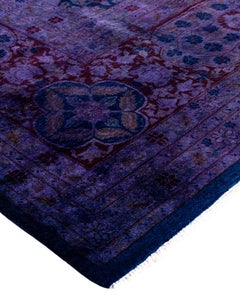 Tappeto per l'area viola in lana Overdyed one-of-a-Kind 9' 1" x 12' 5"