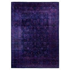 Overdyed One-of-a-Kind Wolle lila Bereich Teppich 9' 1" x 12' 5"