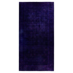 Overdyed One-of-a-Kind Wolle lila Bereich Teppich 9' 1" x 18' 1"