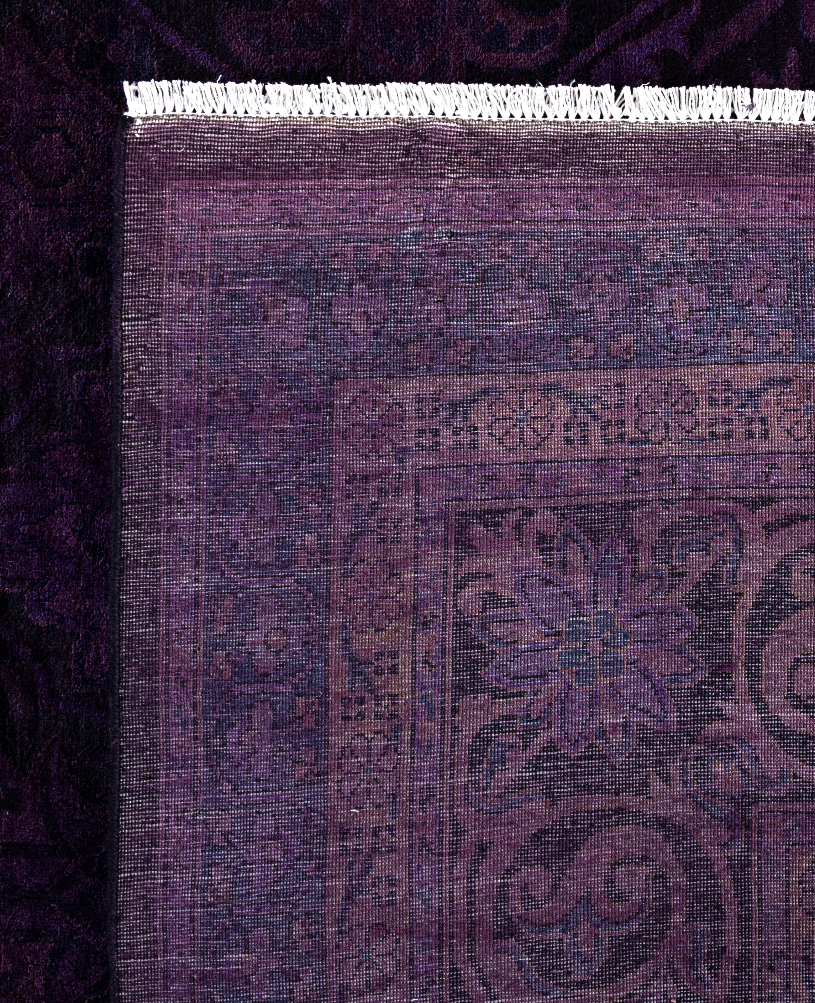 Alfombra de lana Overdyed Única púrpura 9' 3