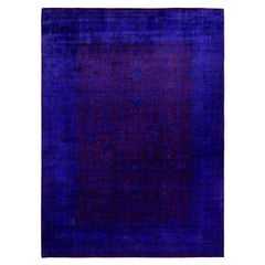 Tappeto per l'area viola in lana Overdyed one-of-a-Kind 9' 3" x 12' 2"