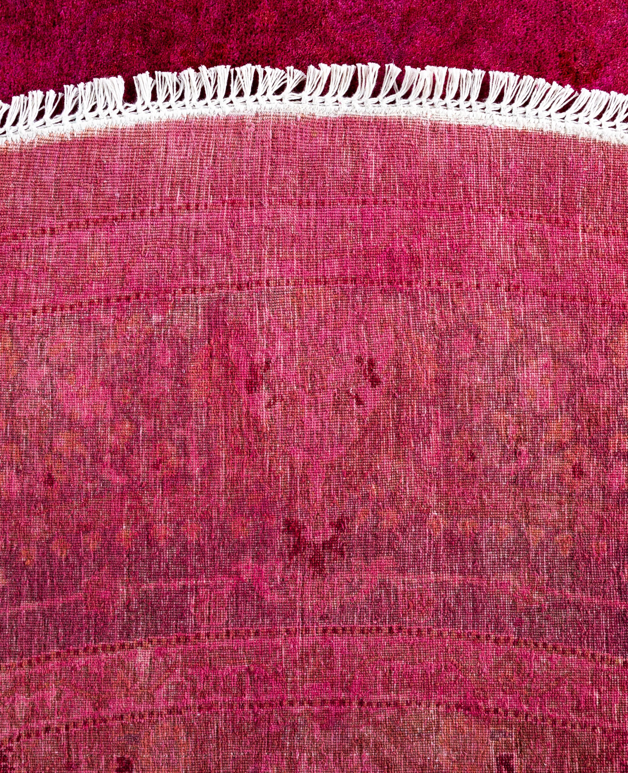 Tappeto tondo in lana viola Overdyed One-of-a-Kind 8' 1