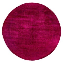 Tappeto tondo in lana viola Overdyed One-of-a-Kind 8' 1" x 8' 1"