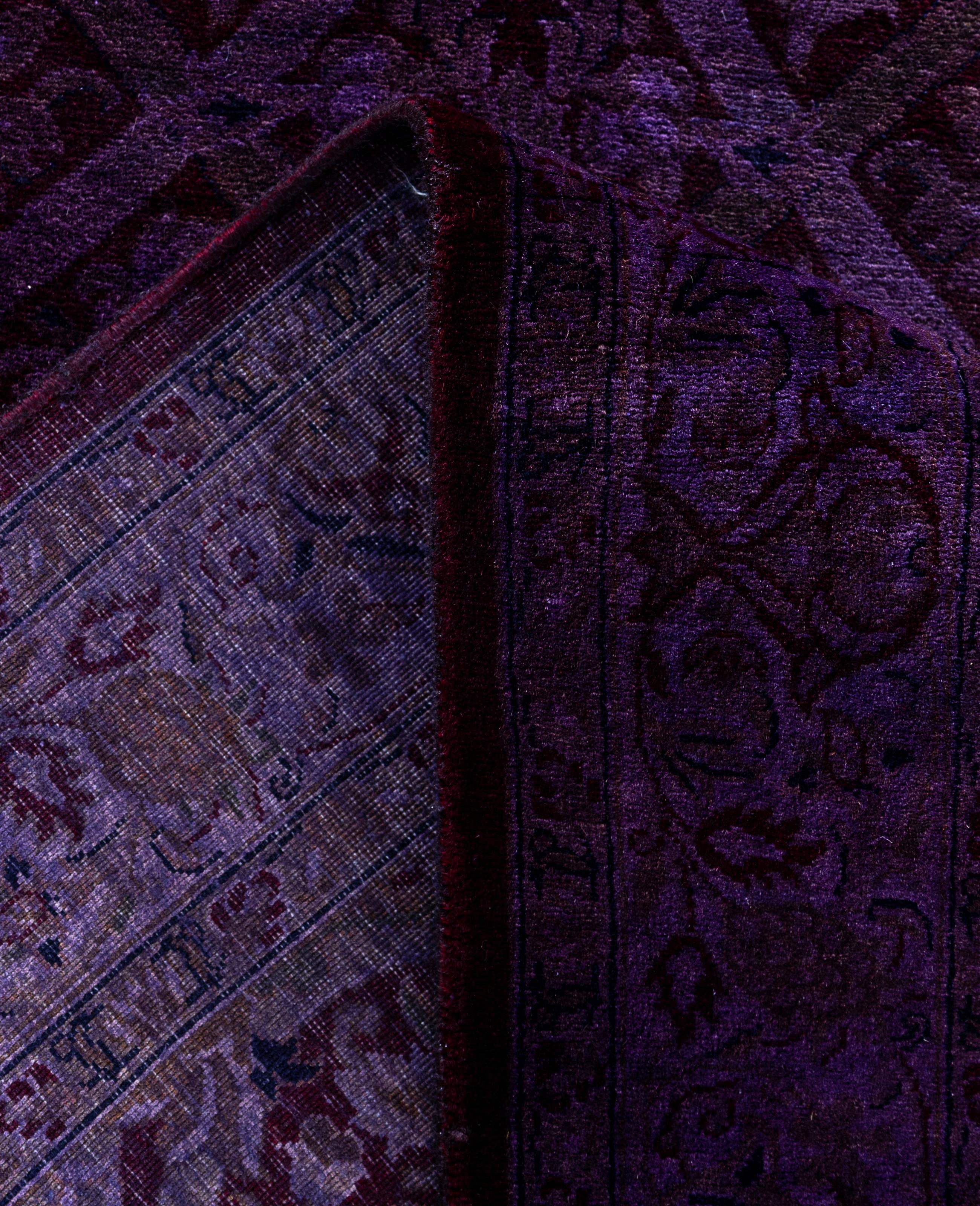 Alfombra de lana Overdyed One-of-a-Kind Púrpura 2' 7