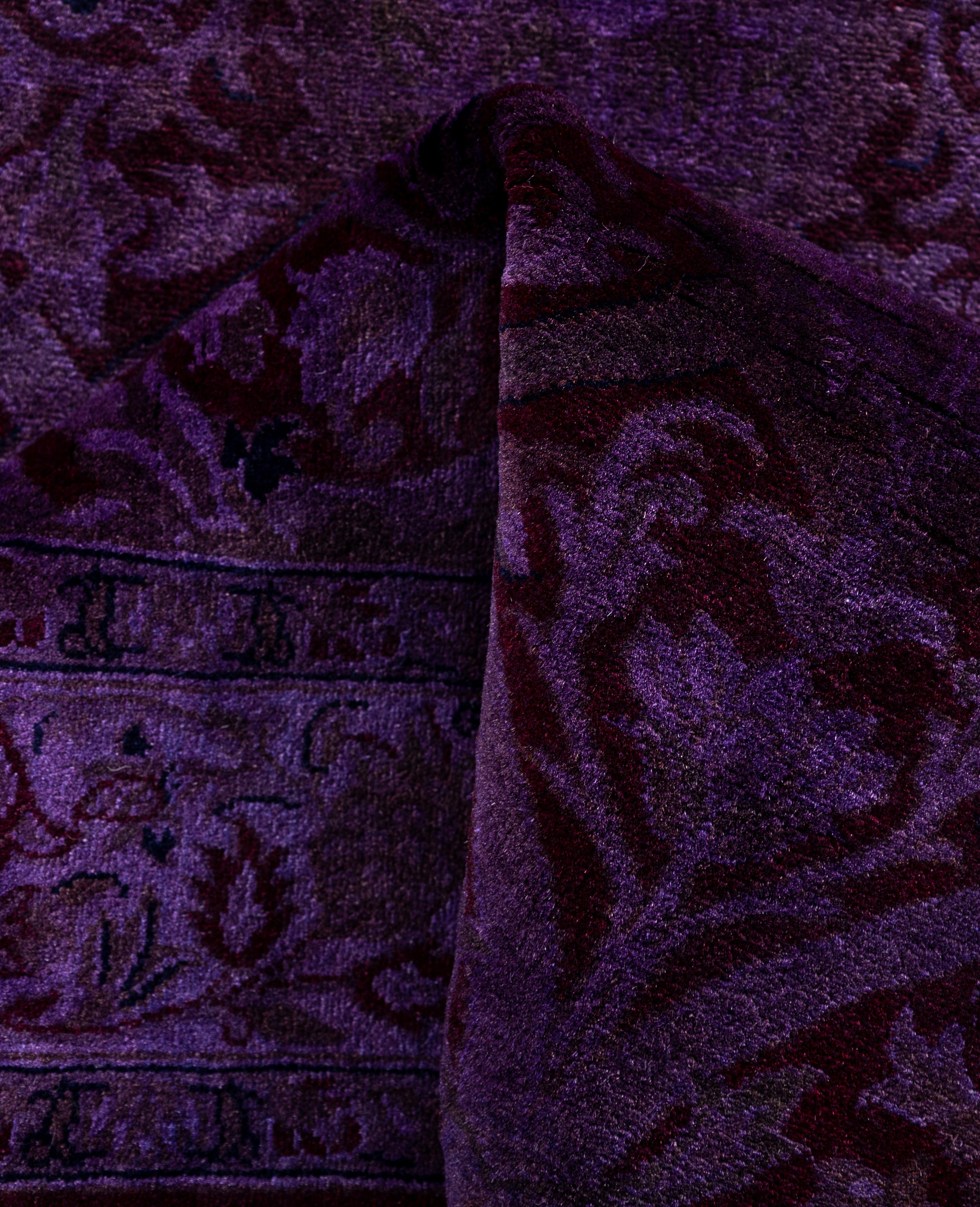Alfombra de lana Overdyed One-of-a-Kind Púrpura 2' 7