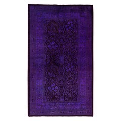 Overdyed One-of-a-Kind Wool Purple Runner 2' 8" x 4' 7"