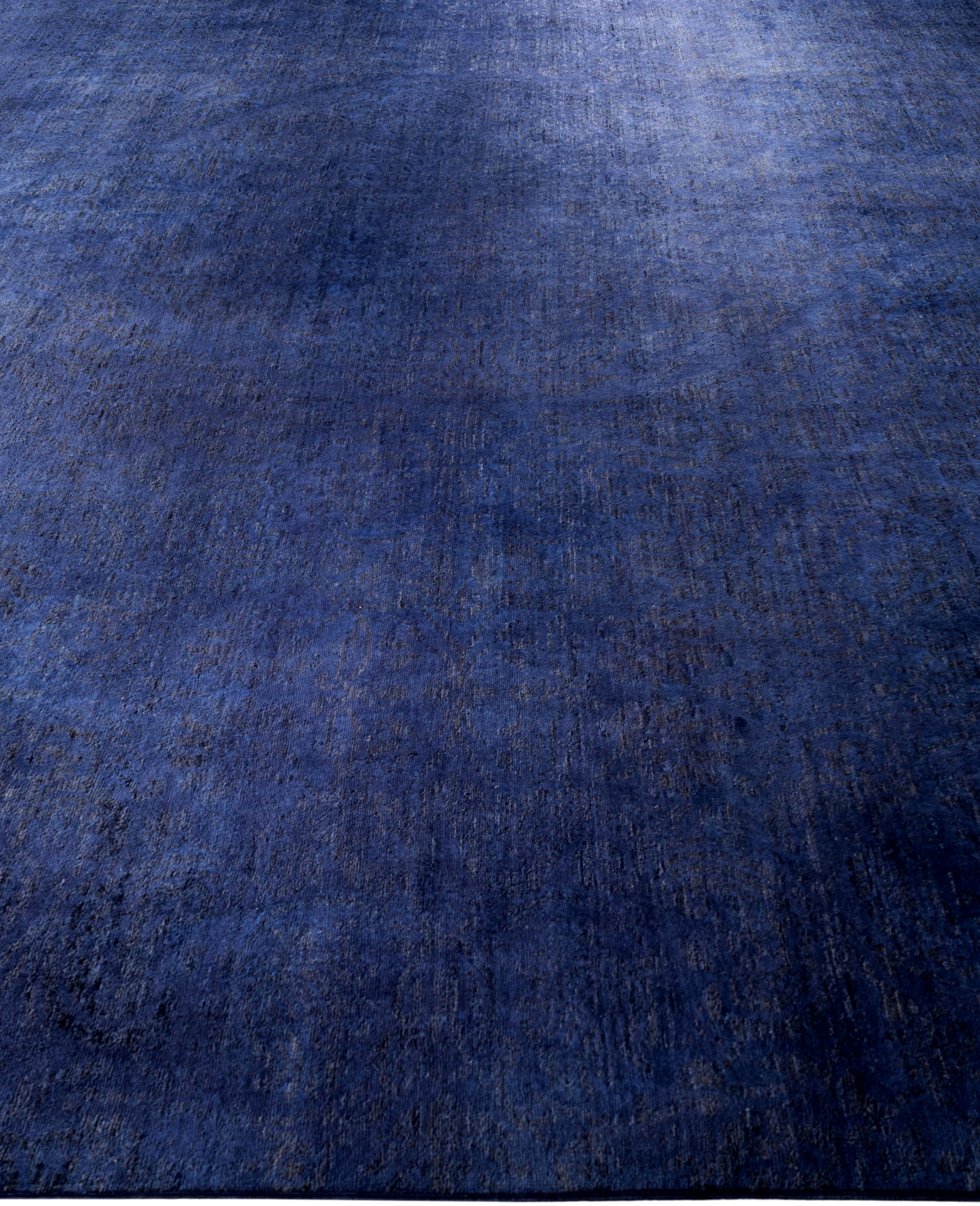 Alfombra cuadrada Overdyed One-of-a-Kind de lana púrpura 12' 0