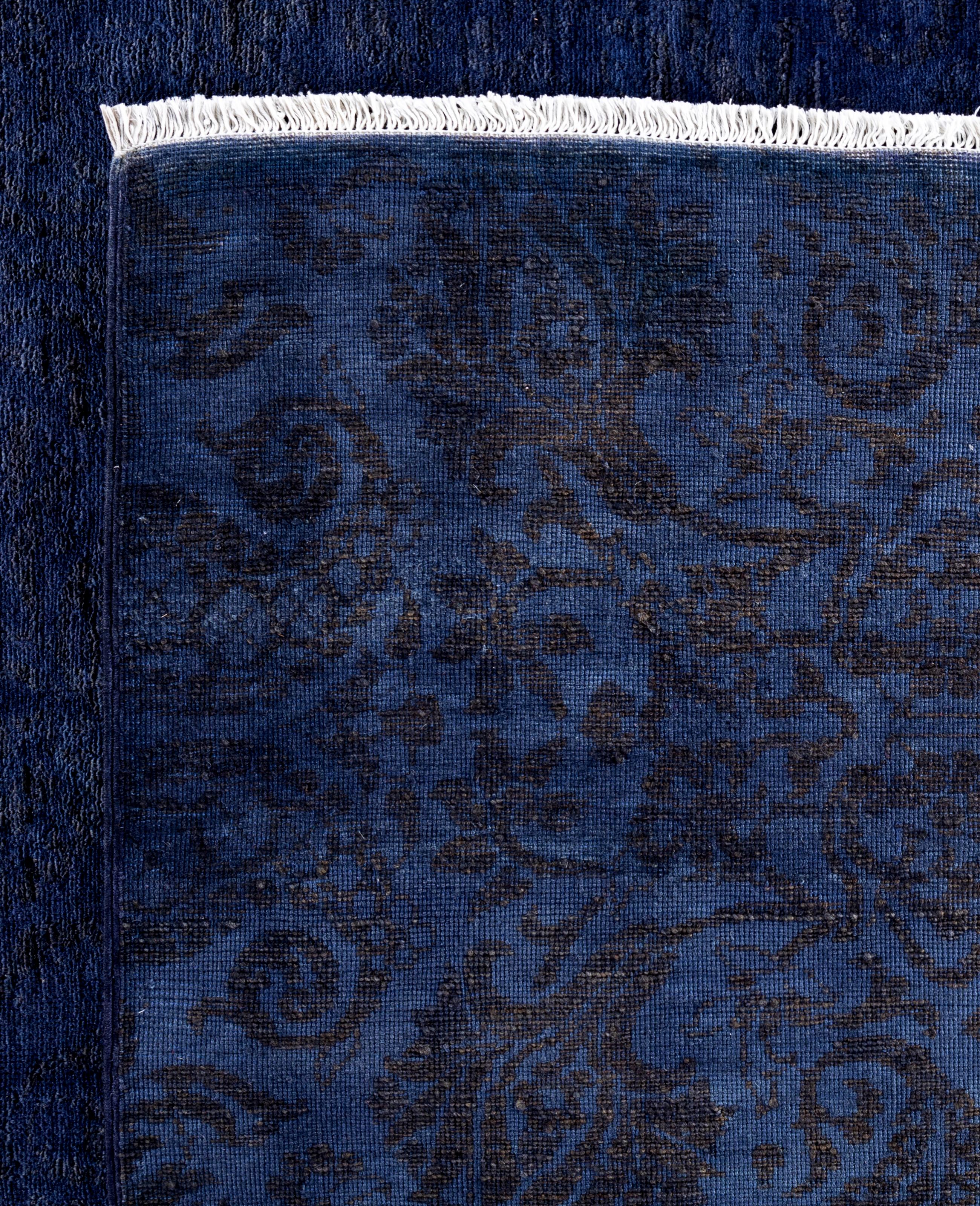 Alfombra cuadrada Overdyed One-of-a-Kind de lana púrpura 12' 0