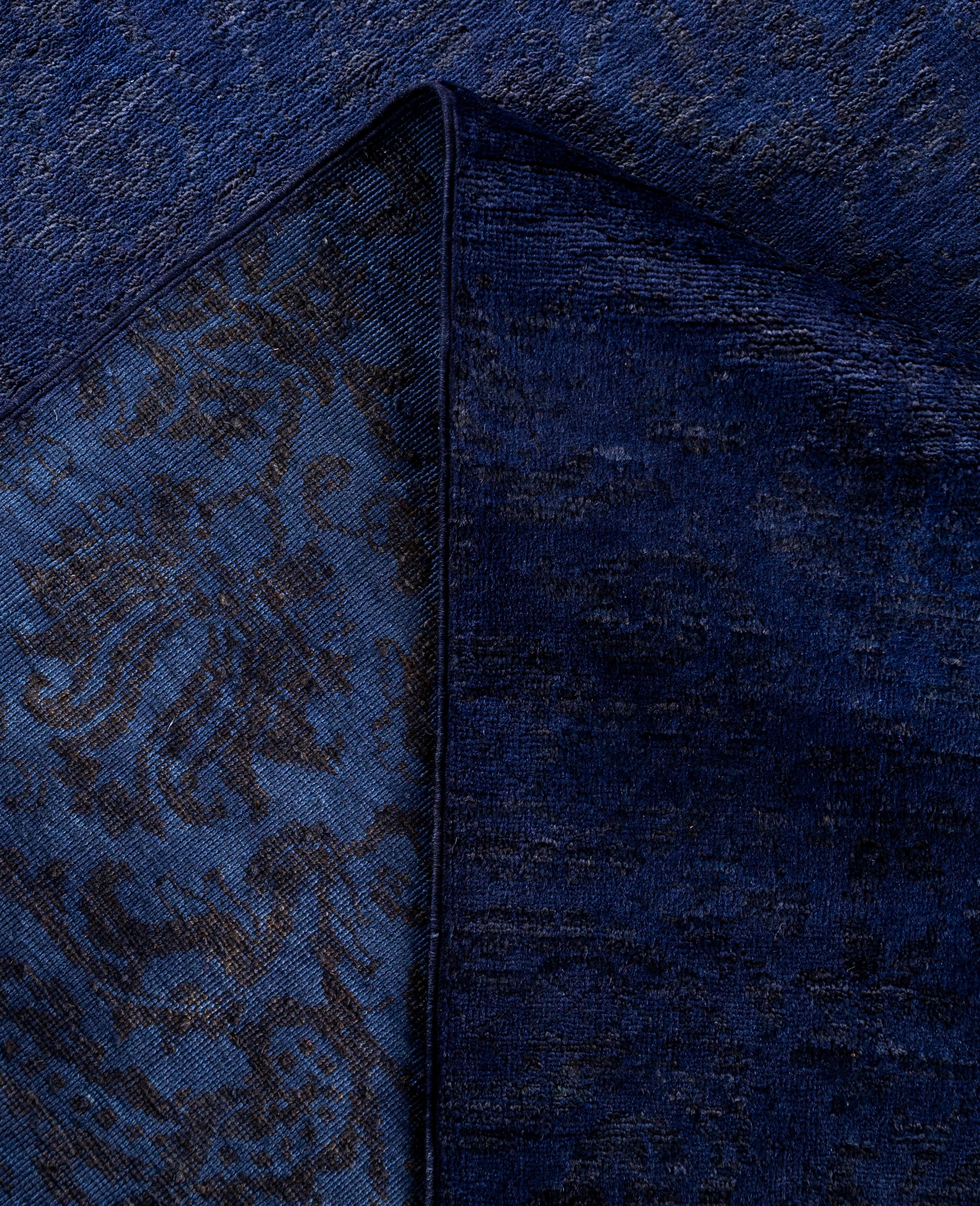 Alfombra cuadrada Overdyed One-of-a-Kind de lana púrpura 12' 0