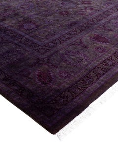 Overdyed One-of-a-Kind Wool Purple Square Area Rug 6' 0" x 6' 1"