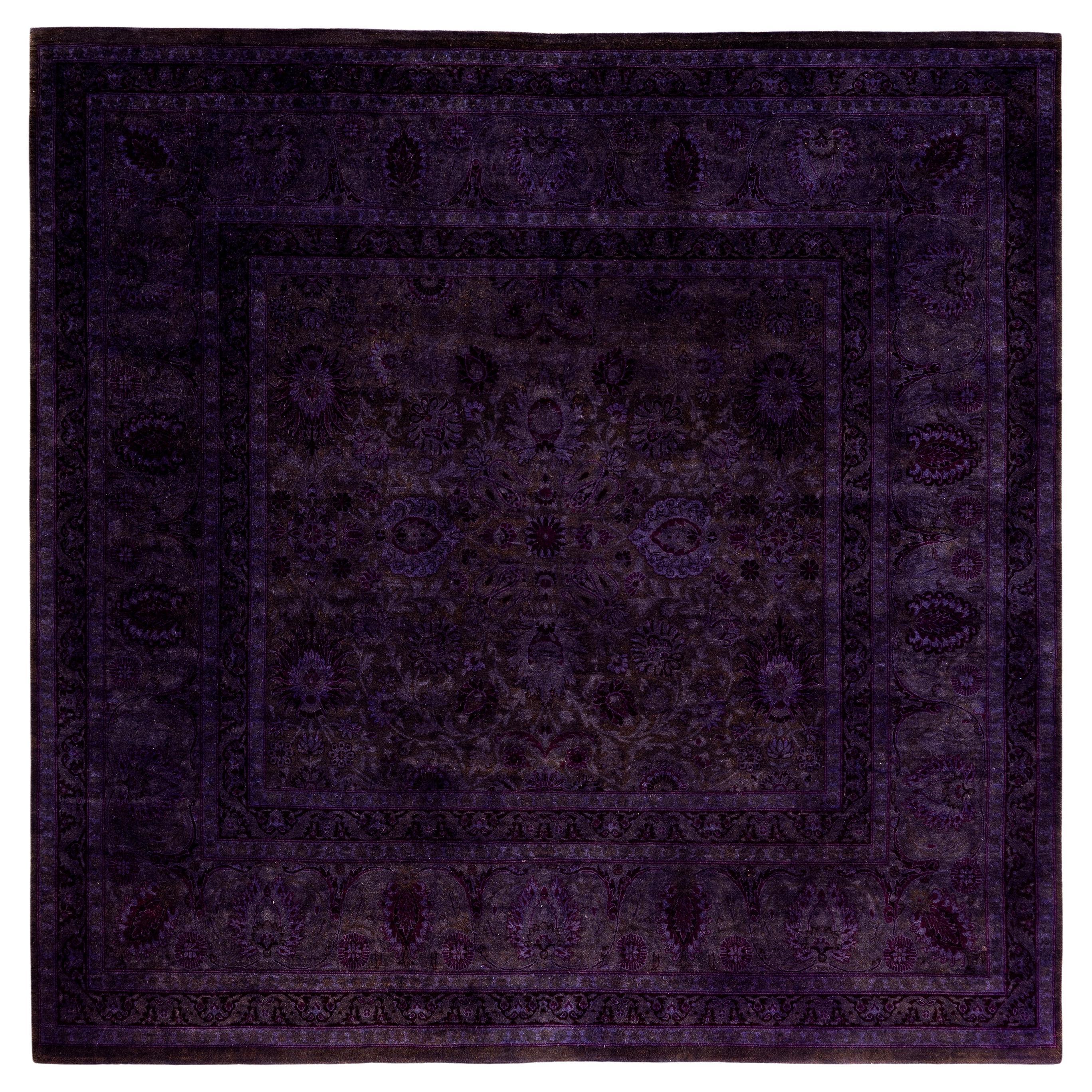Tappeto quadrato Overdyed One-of-a-Kind Wool Purple 6' 0" x 6' 1"