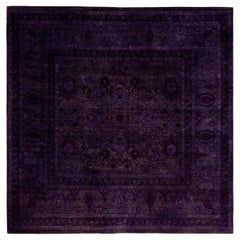 Tappeto quadrato Overdyed One-of-a-Kind Wool Purple 6' 0" x 6' 1"
