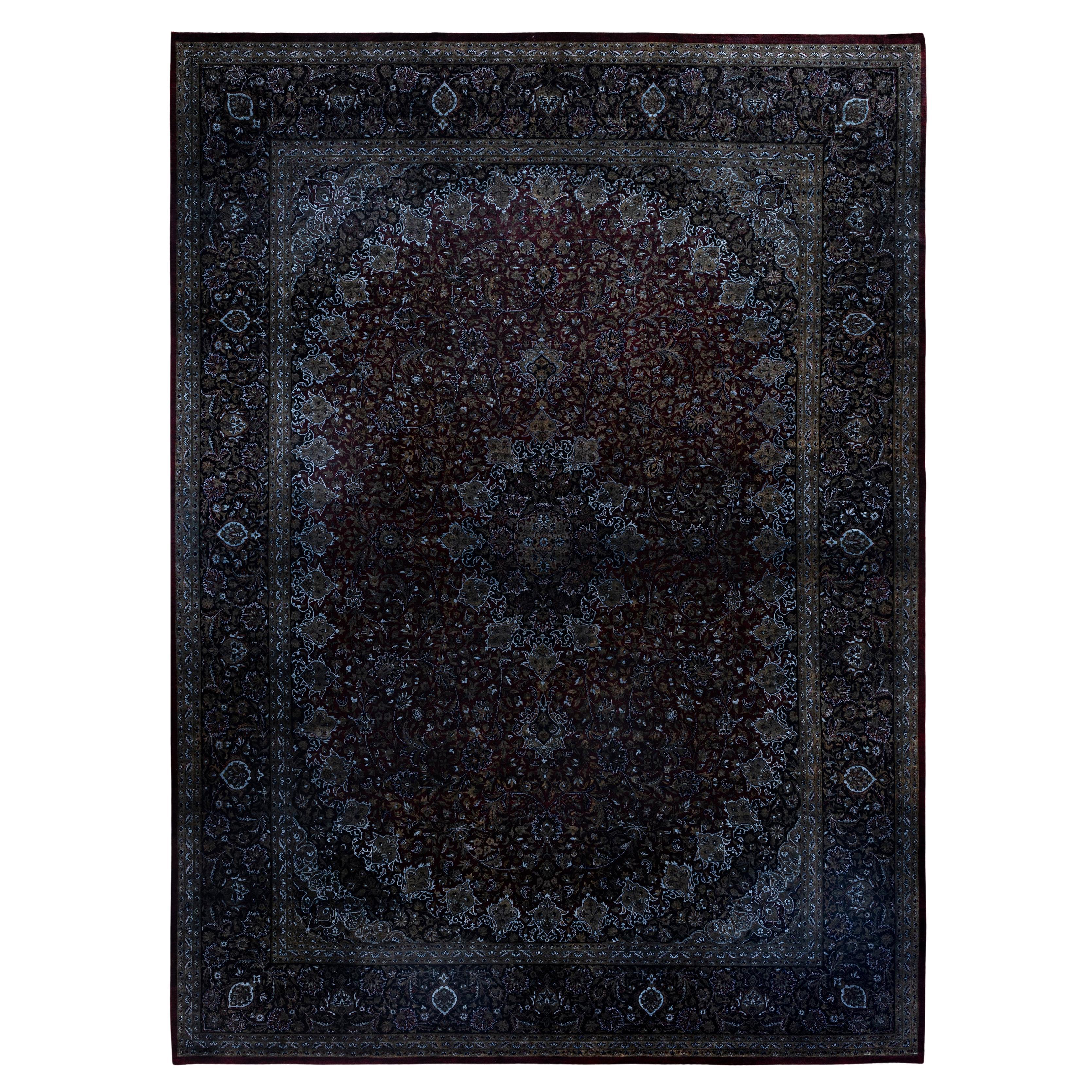 Overdyed One-of-a-Kind Wool Red Area Rug 11' 3" x 14' 10"