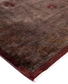 Tappeto rosso in lana Overdyed One-of-a-Kind 12' 3" x 15' 3"