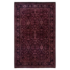 Overdyed One-of-a-Kind Wool Red Area Rug 4' 1" x 6' 4"