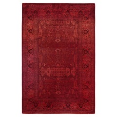 Tappeto rosso in lana Overdyed One of a-Kind 5' 3" x 7' 10"