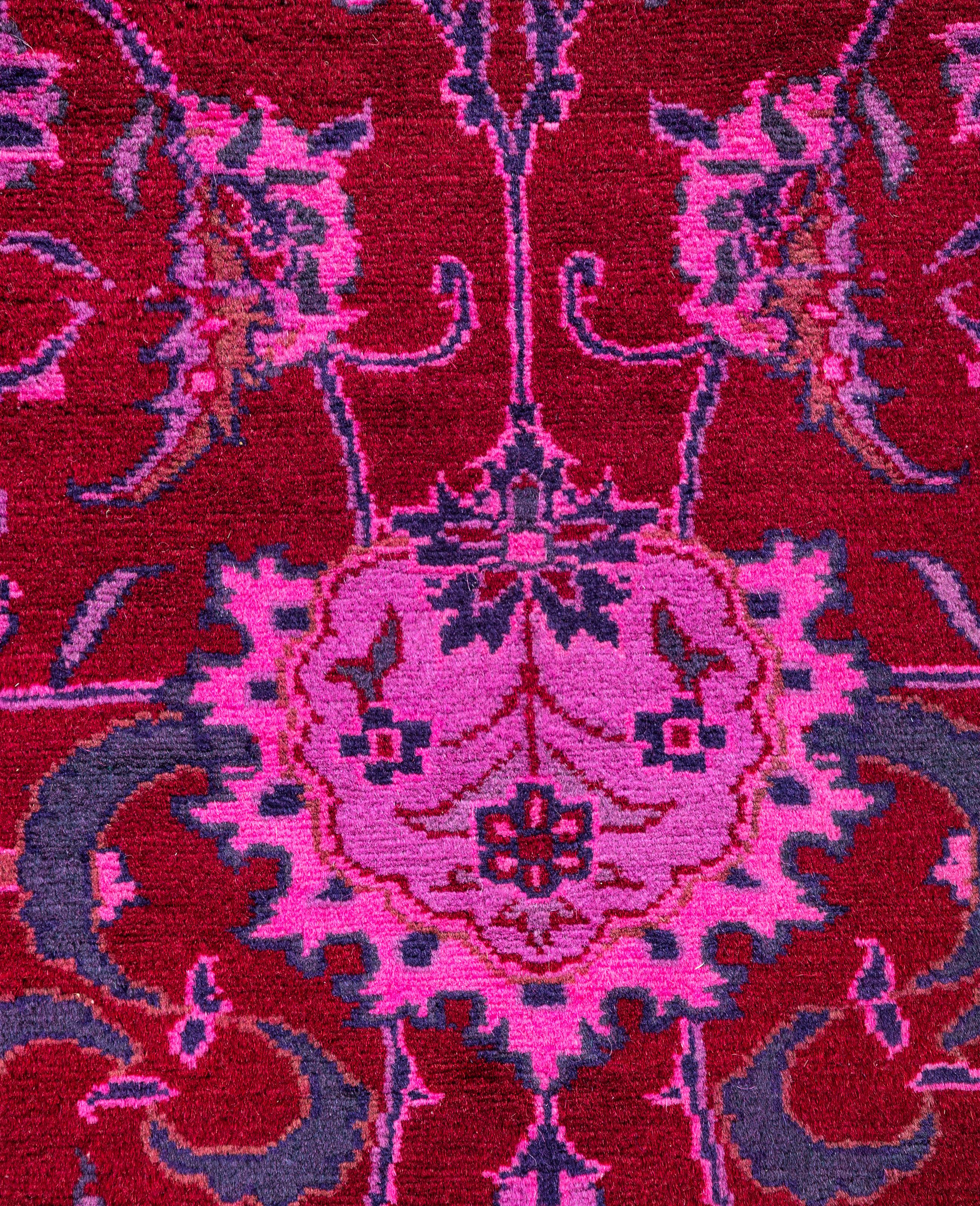 Alfombra de lana Overdyed One-of-a-Kind roja 6' 1