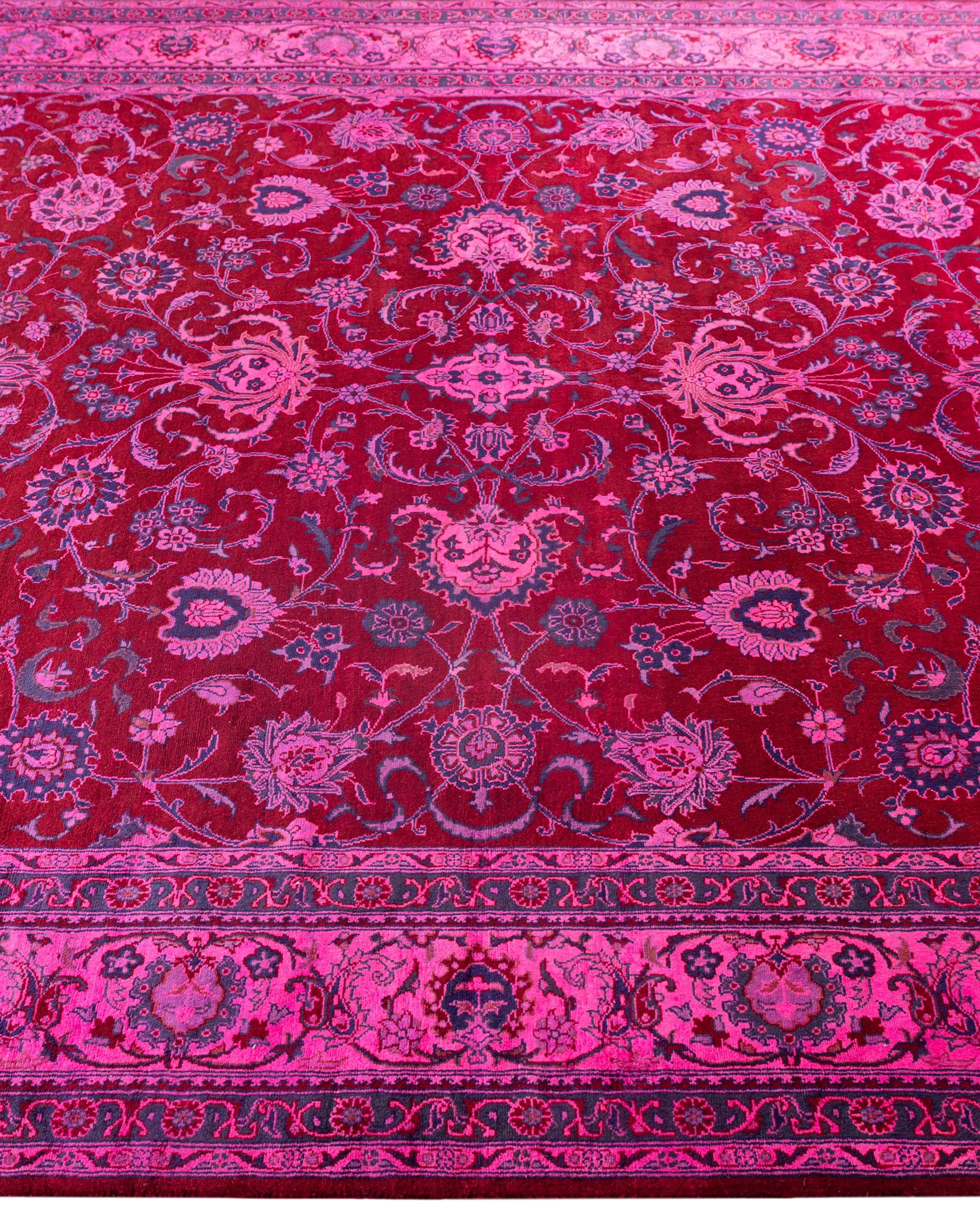 Alfombra de lana Overdyed One-of-a-Kind roja 6' 1