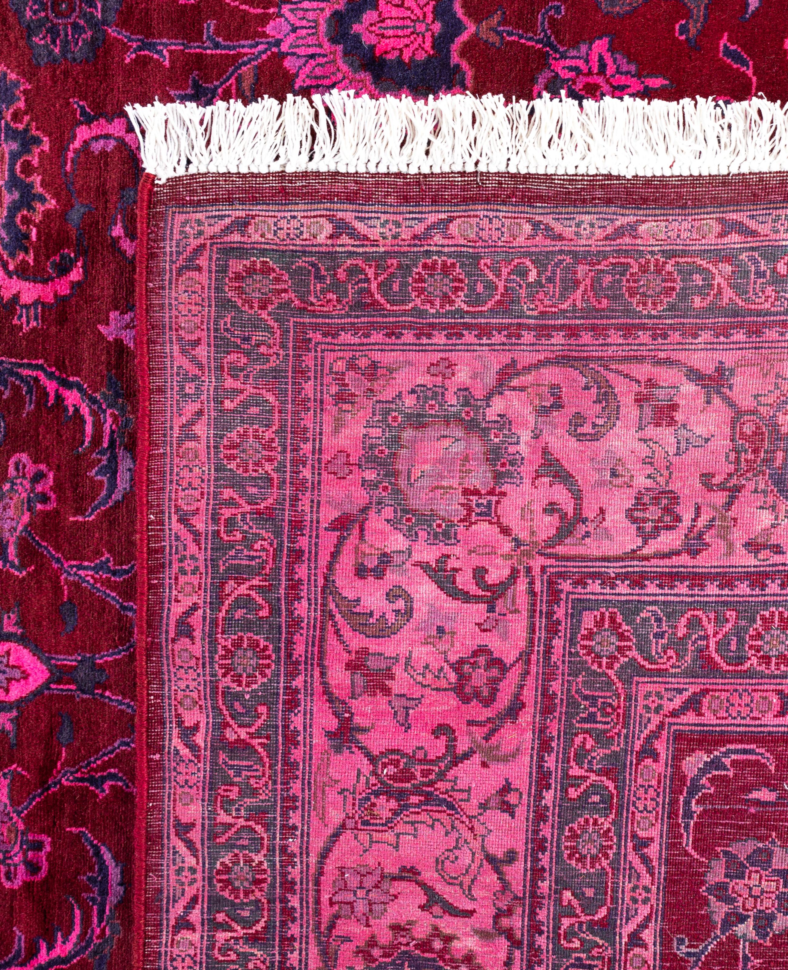 Alfombra de lana Overdyed One-of-a-Kind roja 6' 1