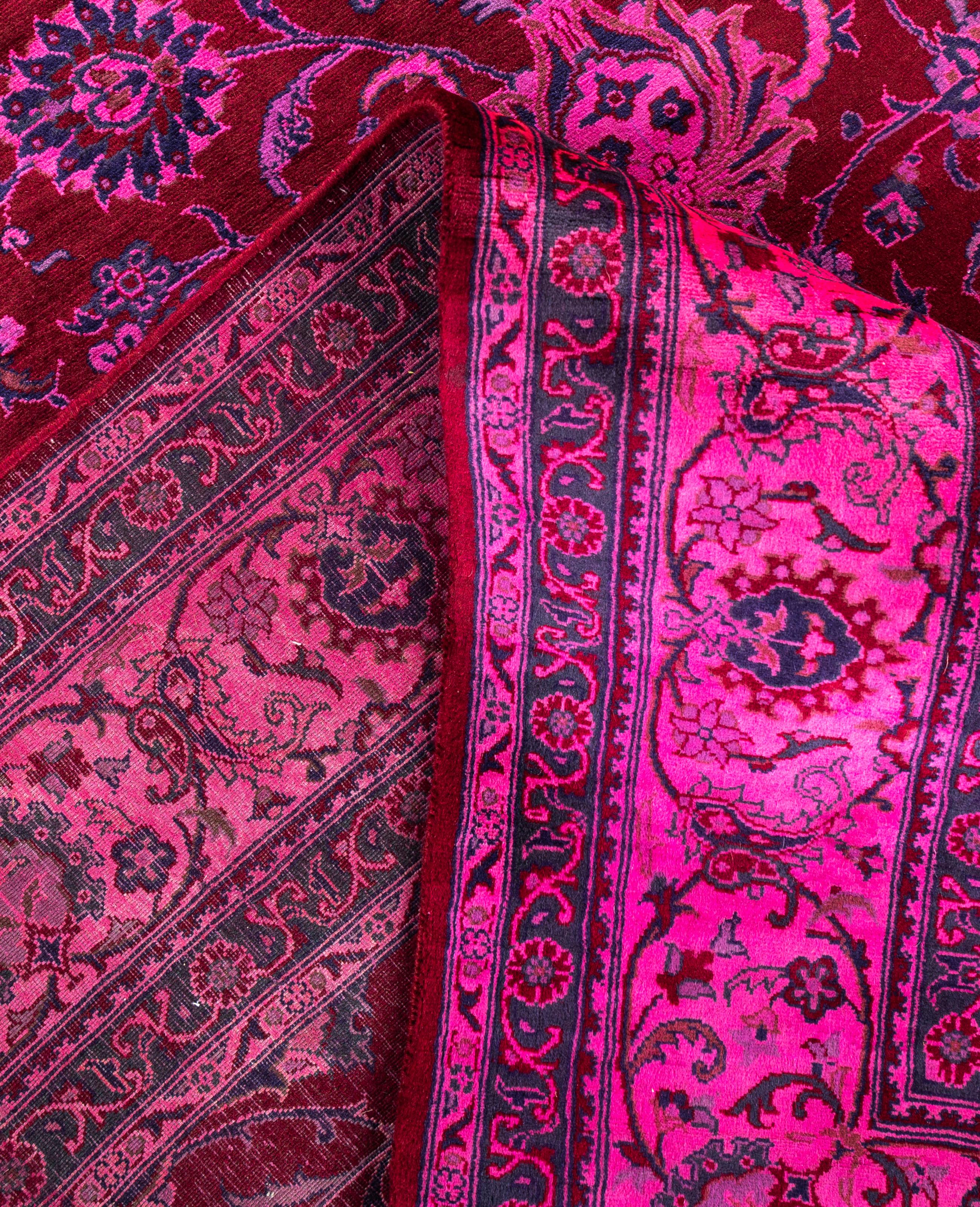 Alfombra de lana Overdyed One-of-a-Kind roja 6' 1